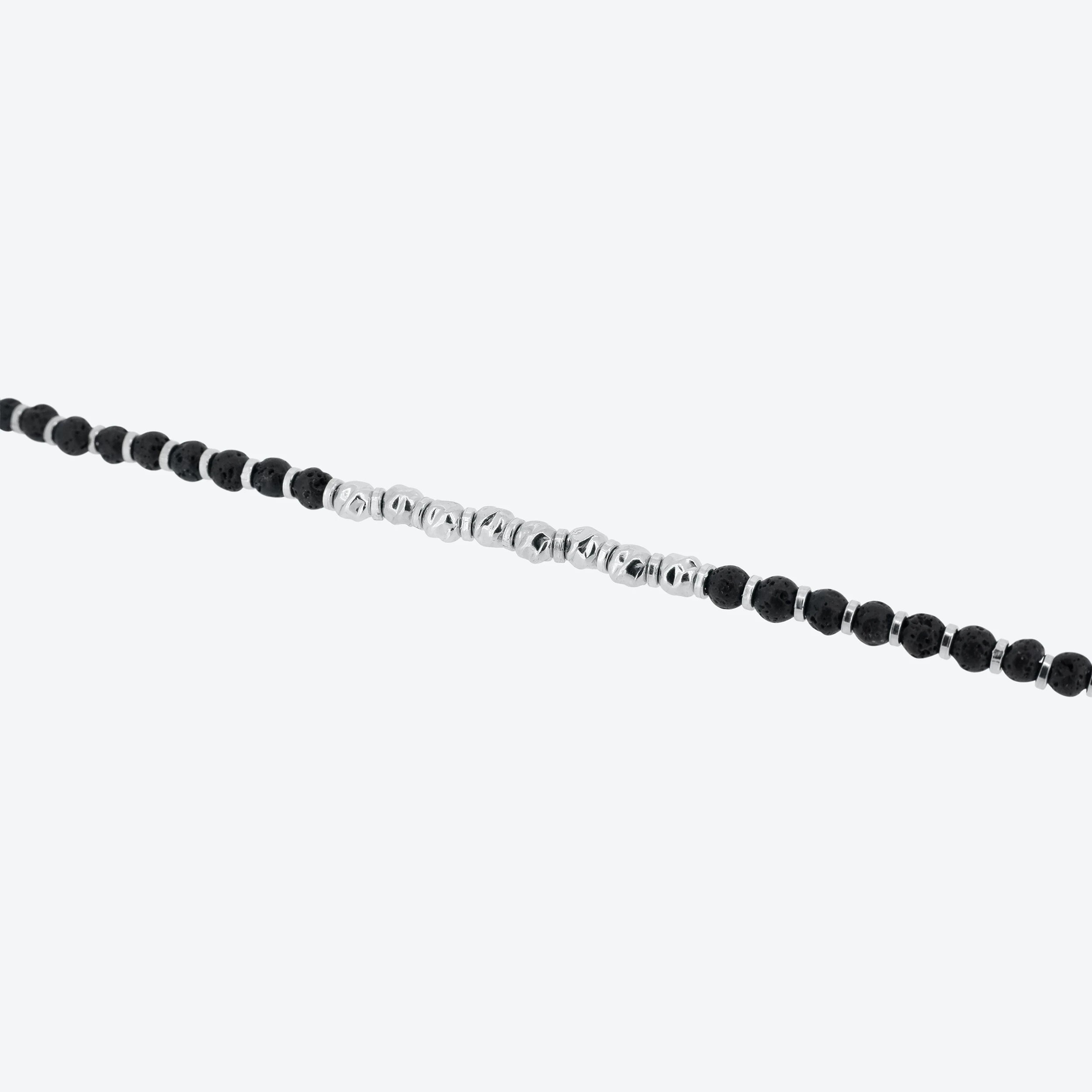 Bracciale con pepite e pietre laviche