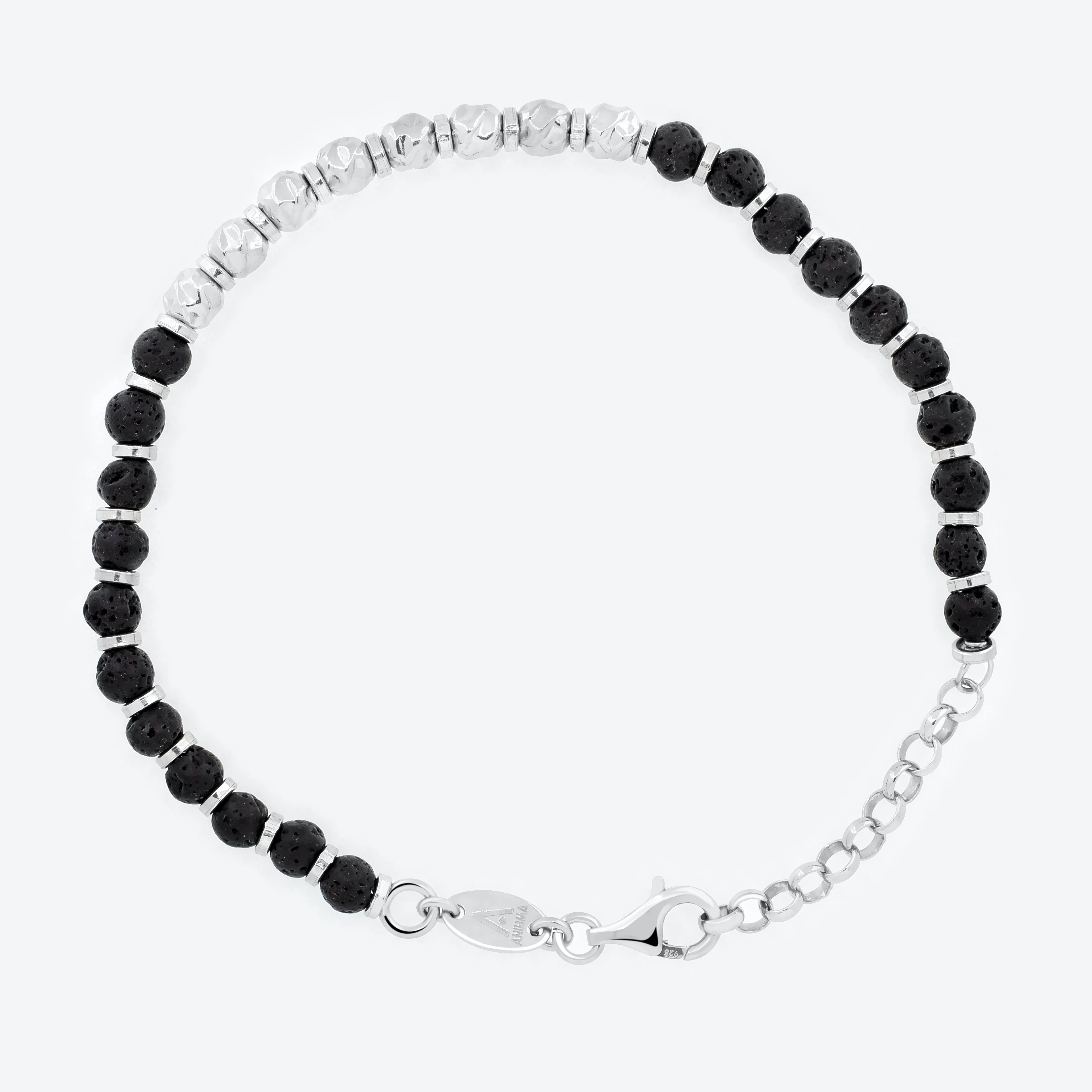 Bracciale con pepite e pietre laviche