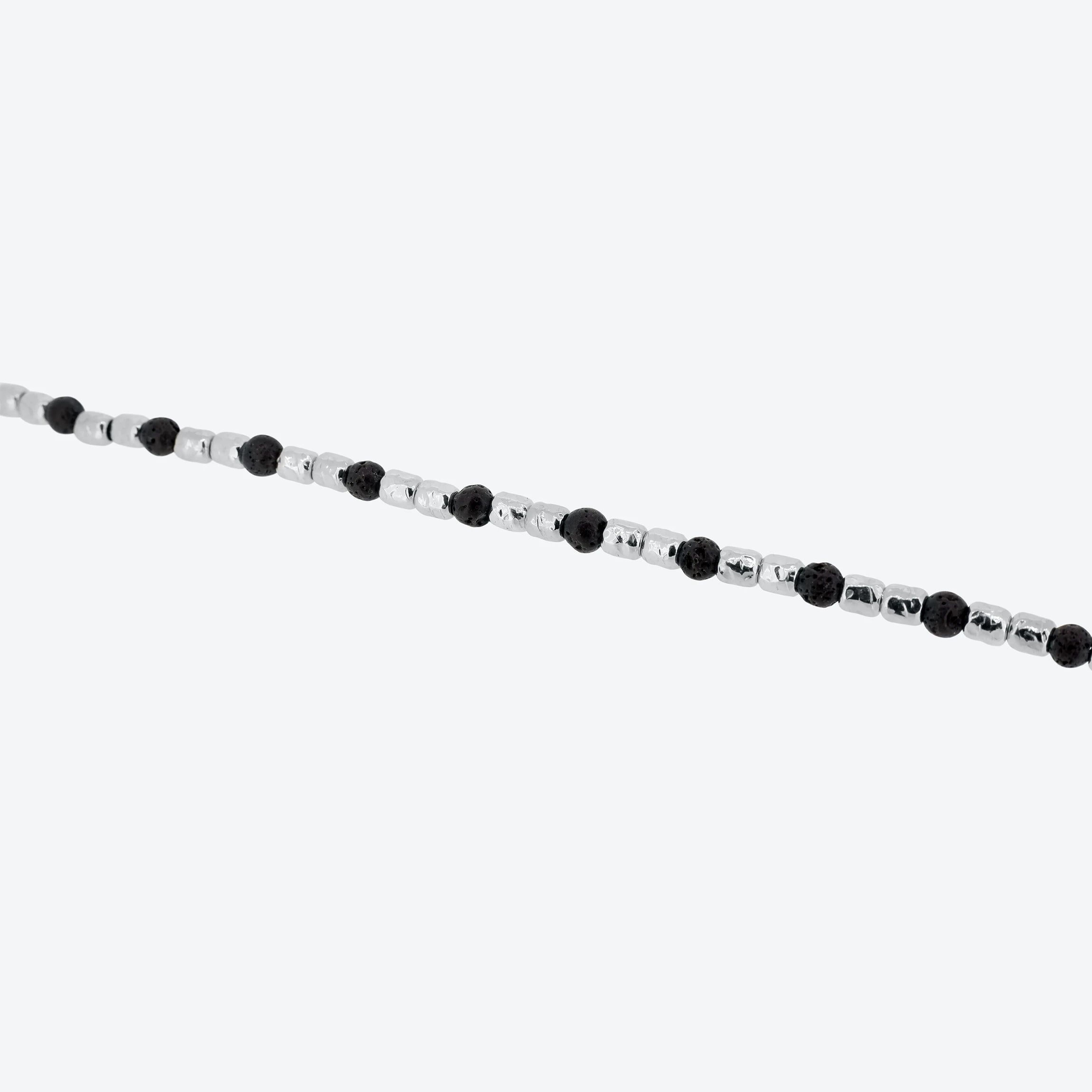 Bracciale con pepite alternate e pietre laviche