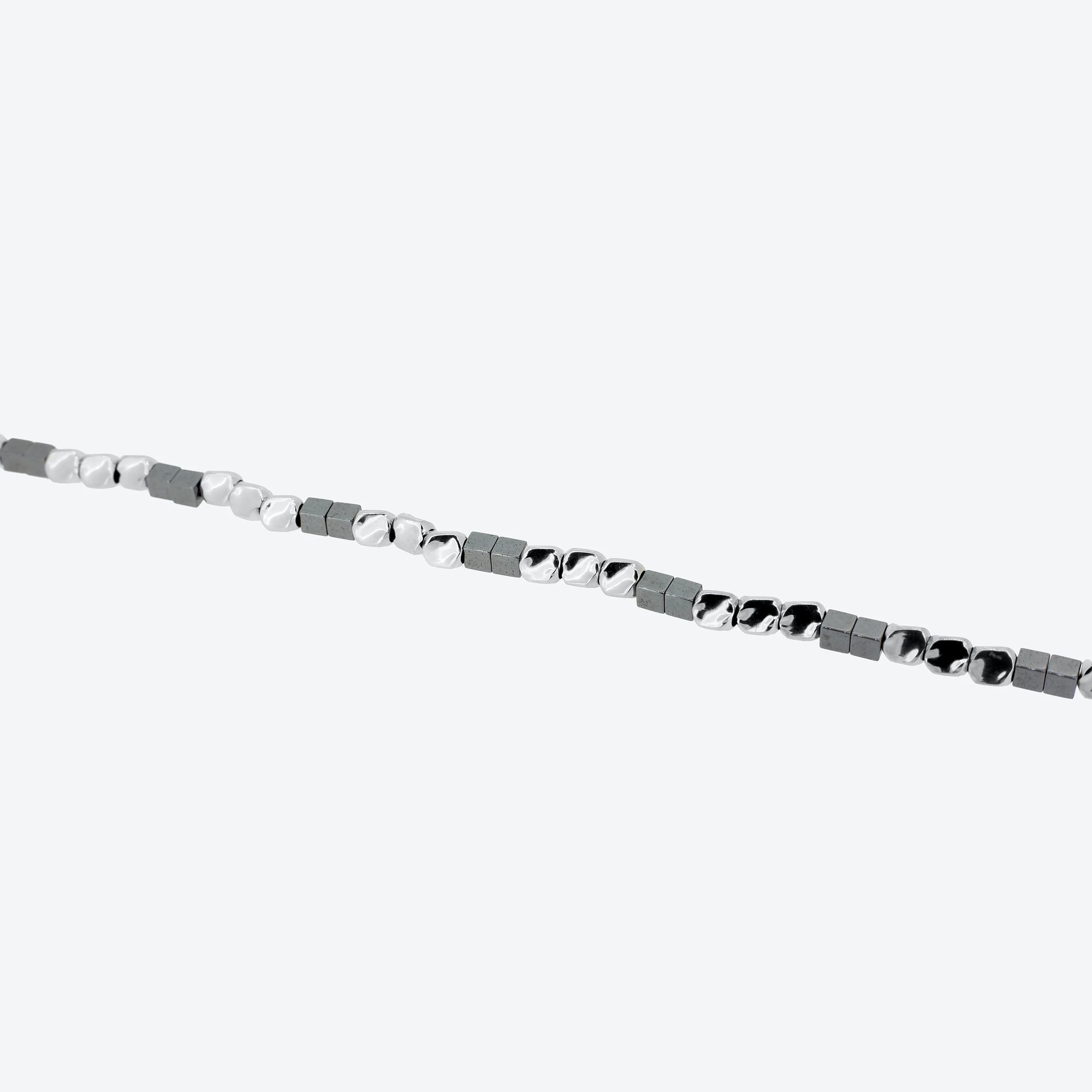 Bracciale con pepite quadrate e pietre naturali