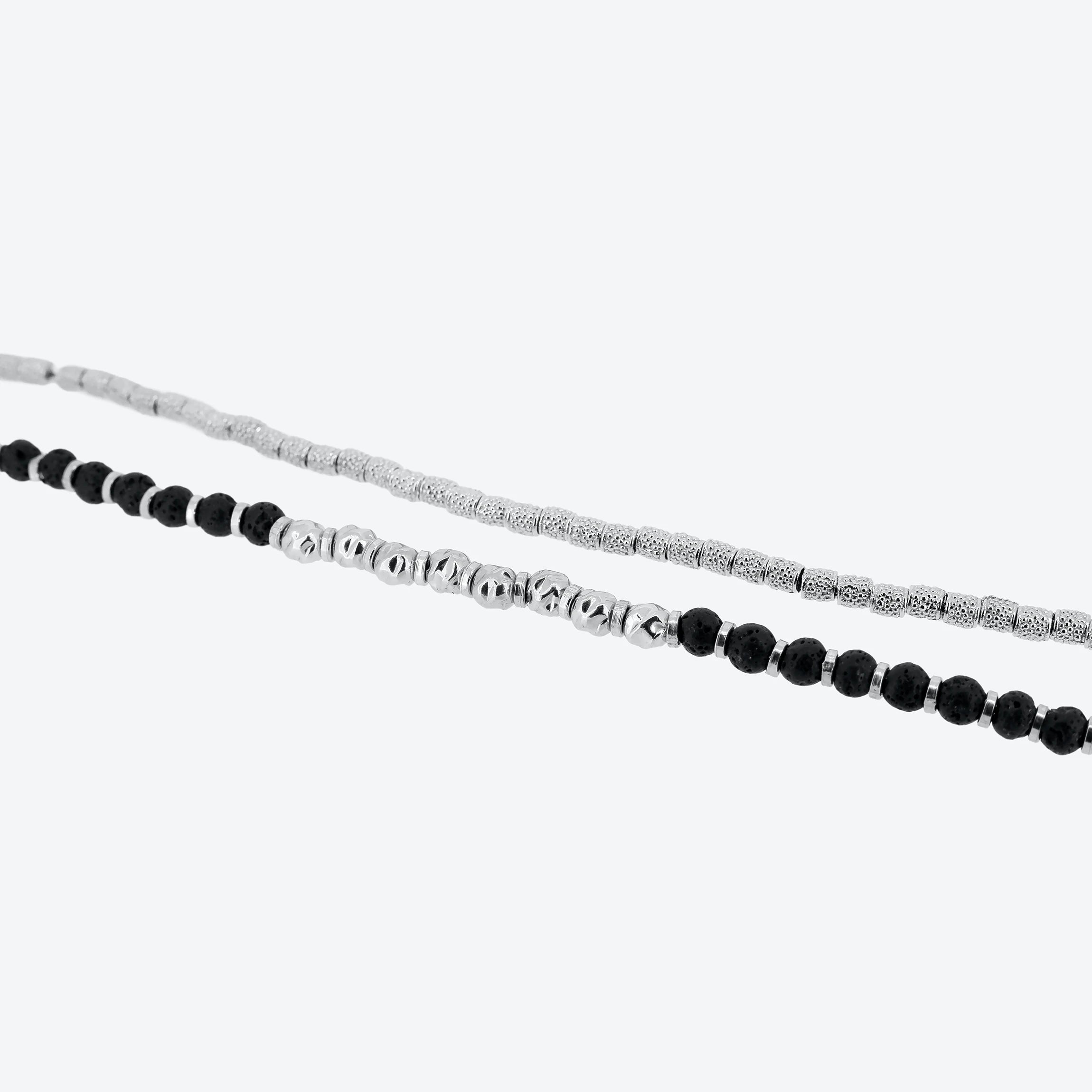 Bracciale con pepite e pietre laviche