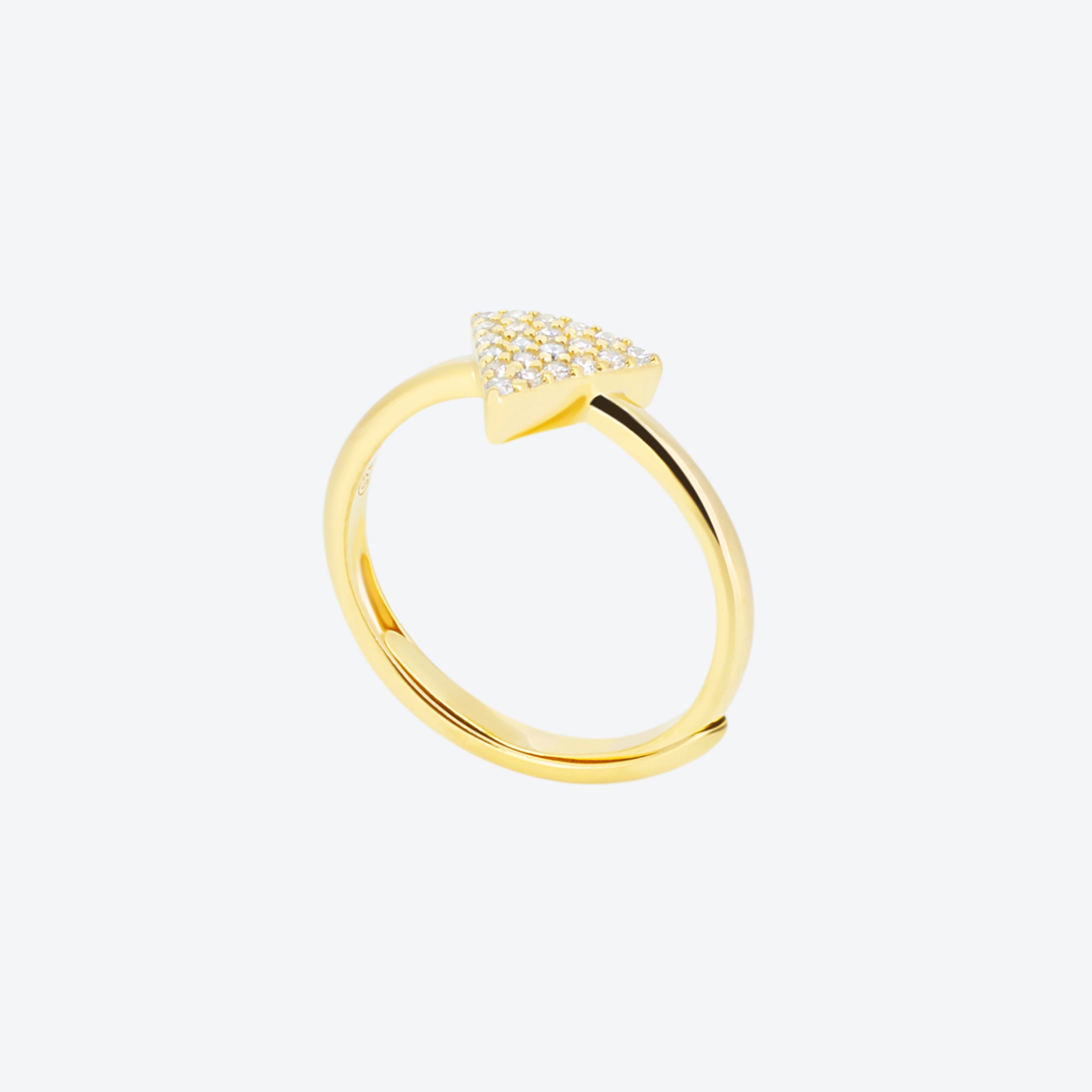 ANELLO triangolo pavé - oro