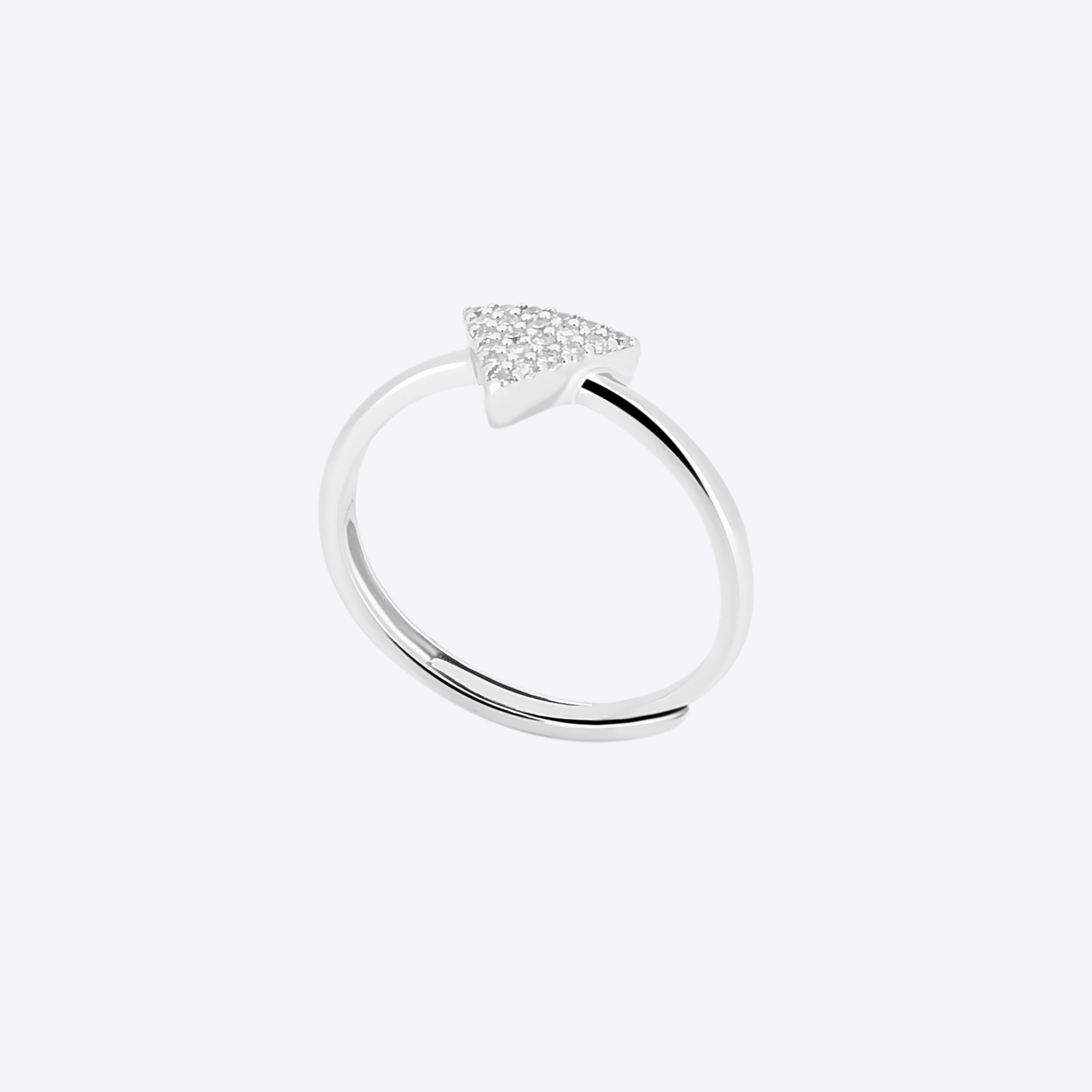 ANELLO triangolo pavé - argento