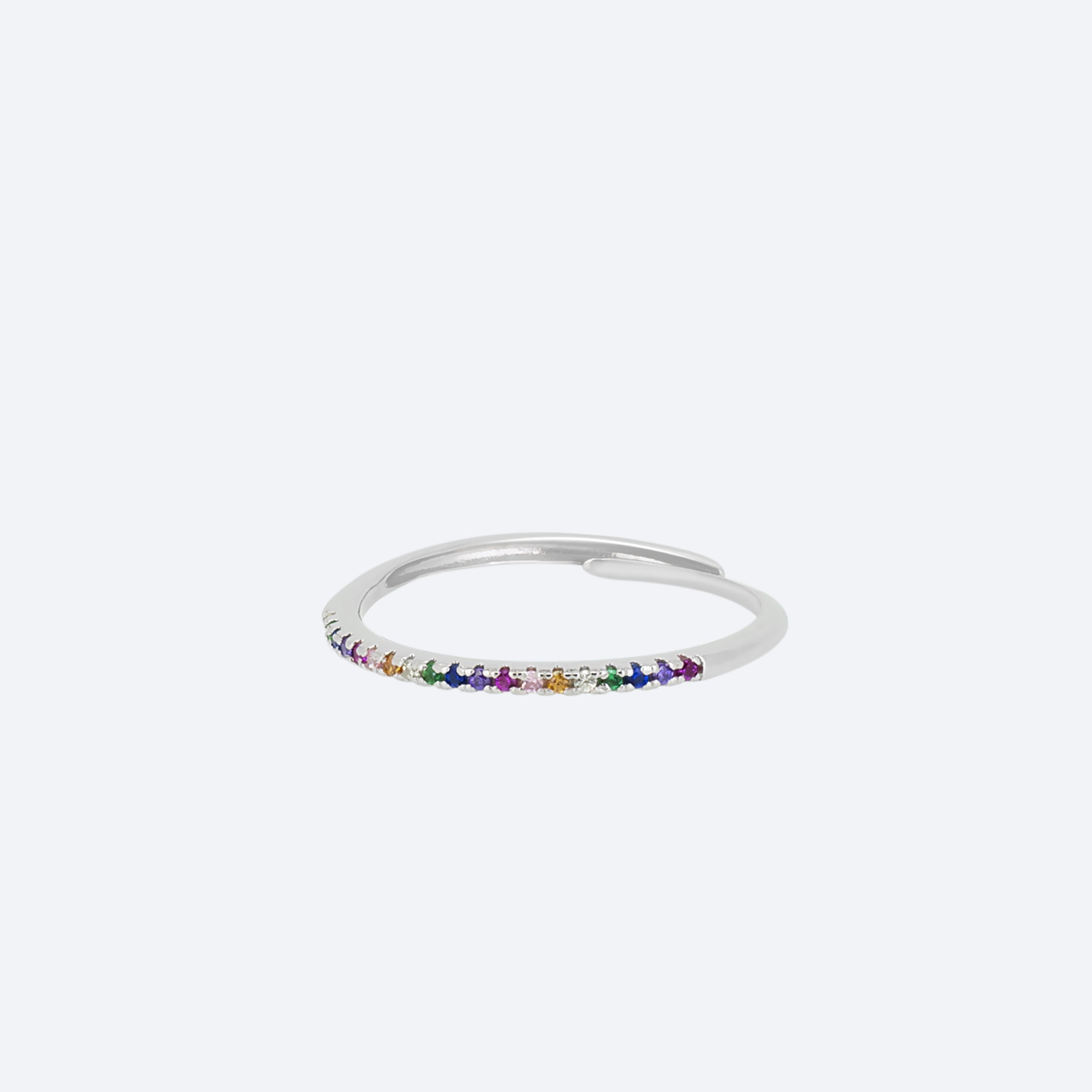 ANELLO zirconi multicolor - argento