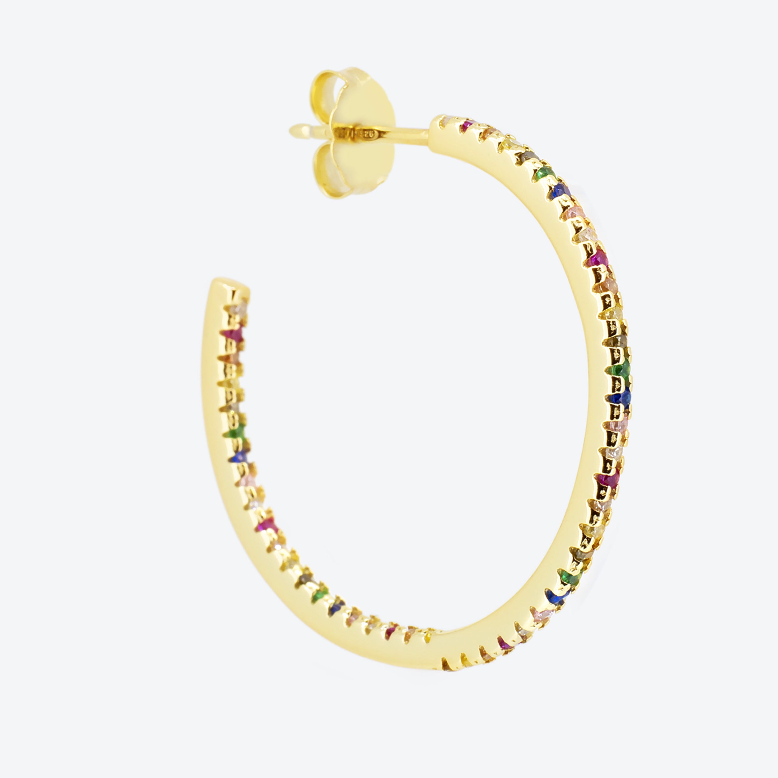 ORECCHINI creoli con zirconi multicolor - oro