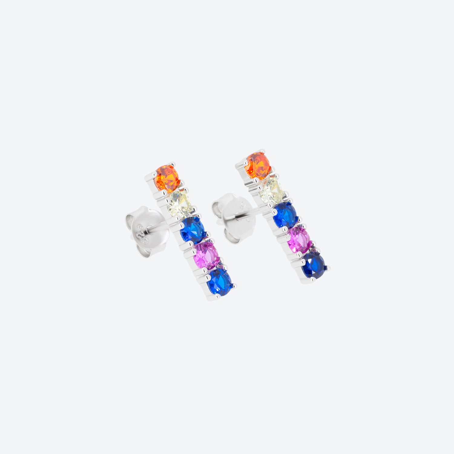 ORECCHINI baguette multicolor - argento