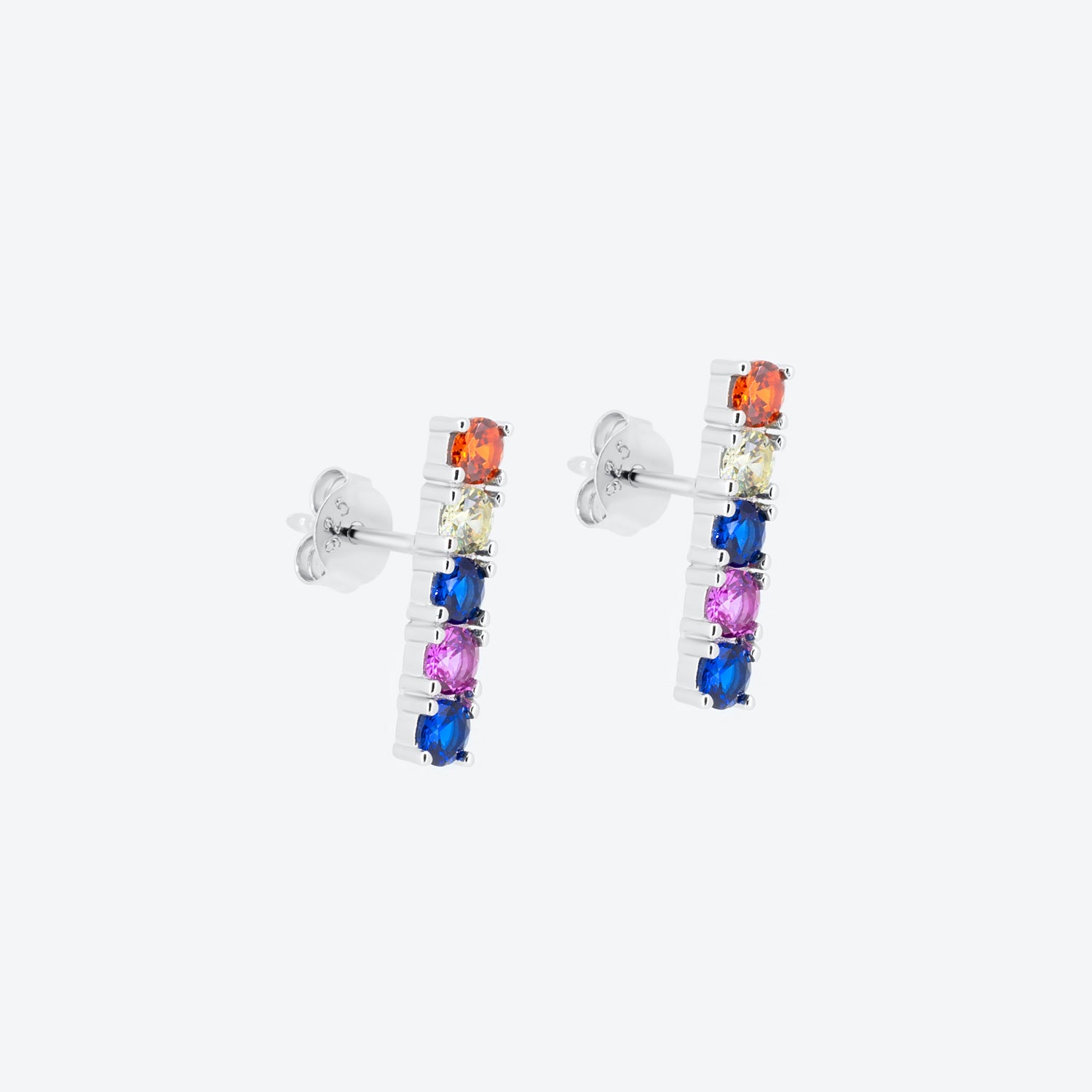 ORECCHINI baguette multicolor - argento