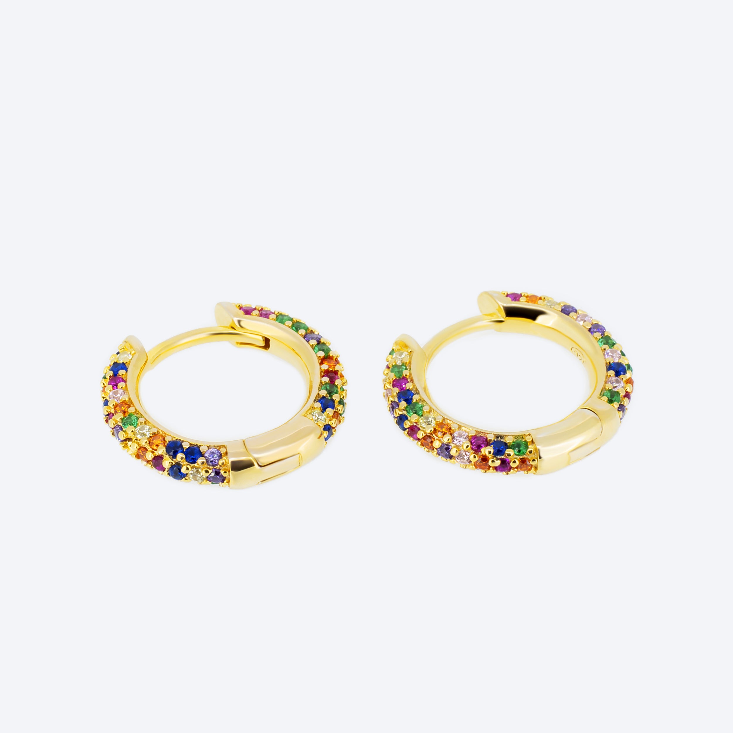 ORECCHINI a cerchio con zirconi multicolor - oro