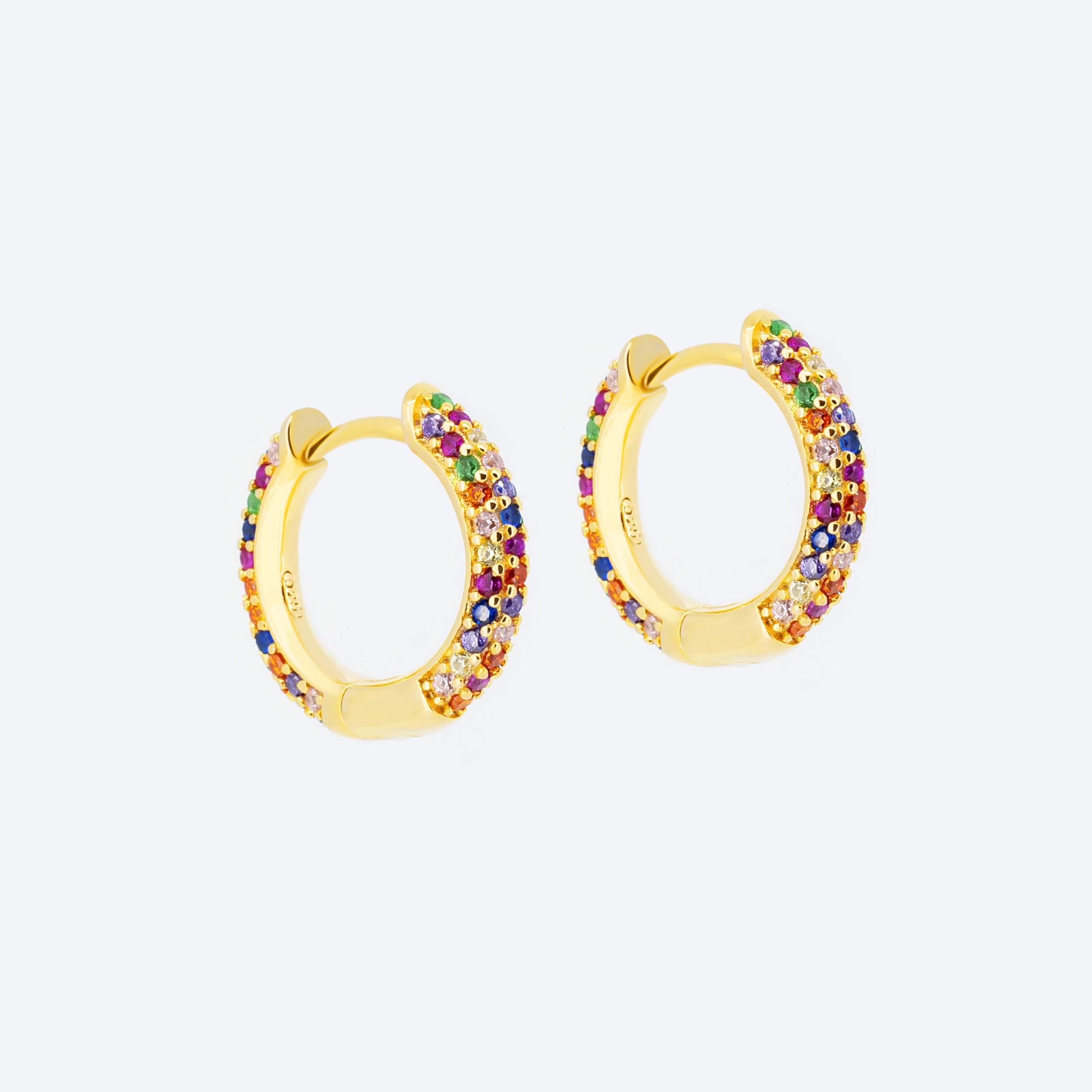 ORECCHINI a cerchio con zirconi multicolor - oro