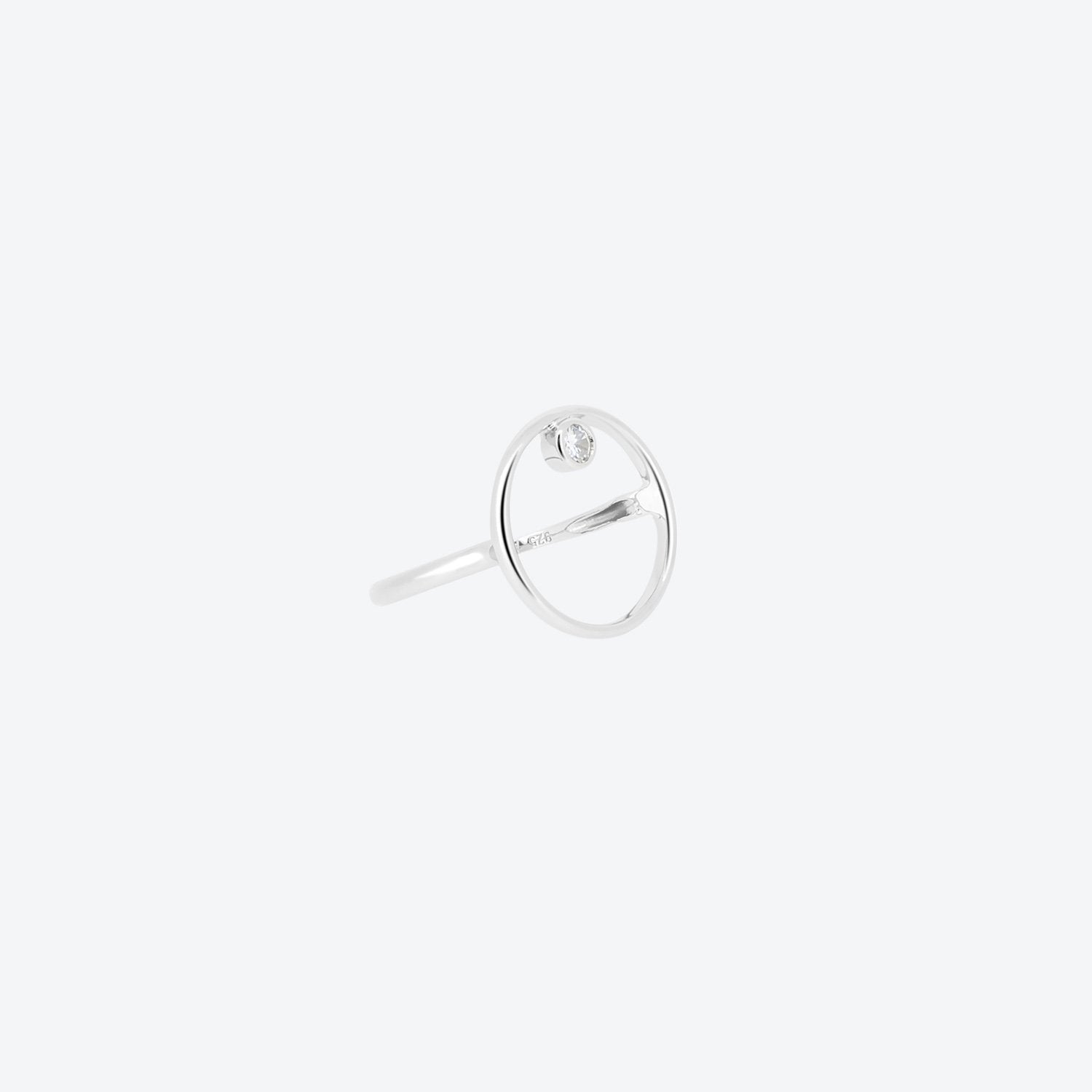 ANELLO CERCHIO E ZIRCONE - argento
