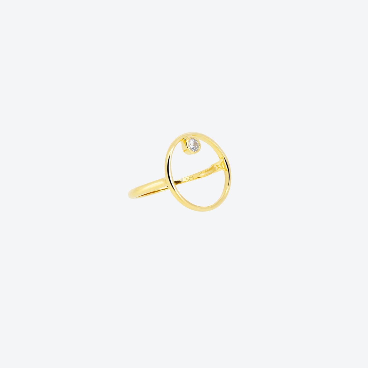 ANELLO CERCHIO E ZIRCONE - ORO