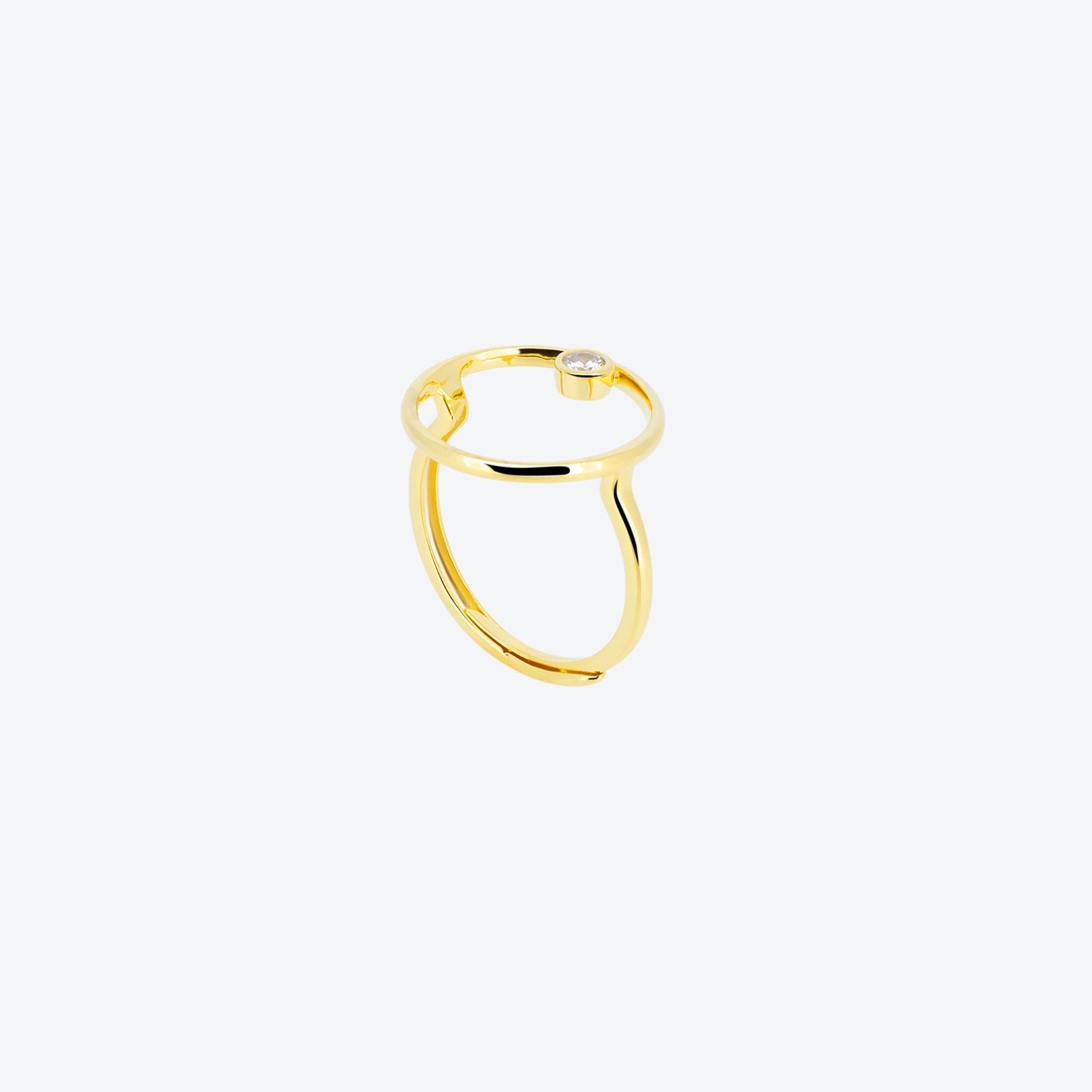 ANELLO CERCHIO E ZIRCONE - ORO