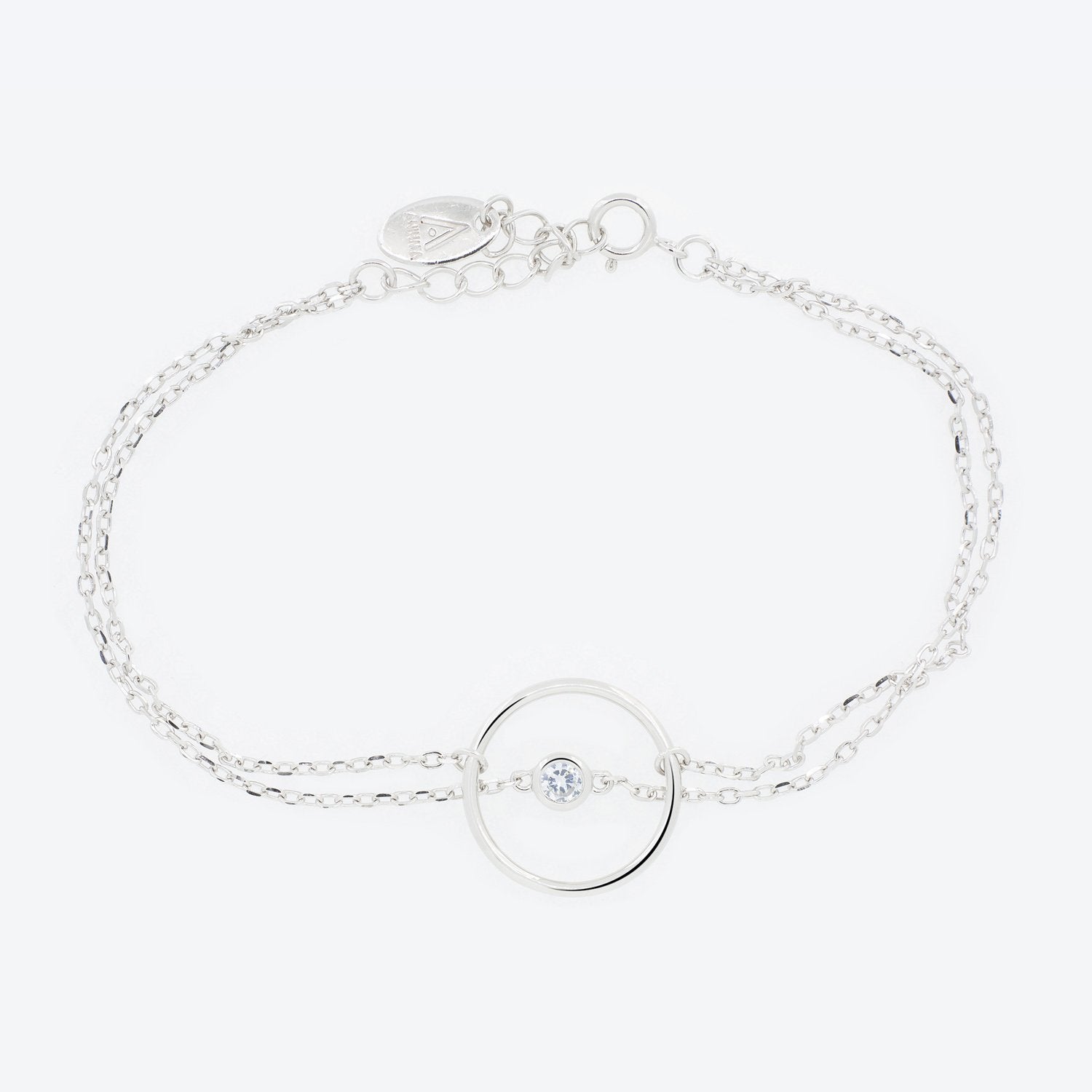 Silverly Bracciale Donna In Argento Sterling 925 - Cerchi Intrecciati Su Catena A Maglie, Elegante E Minimalista, 18 Cm