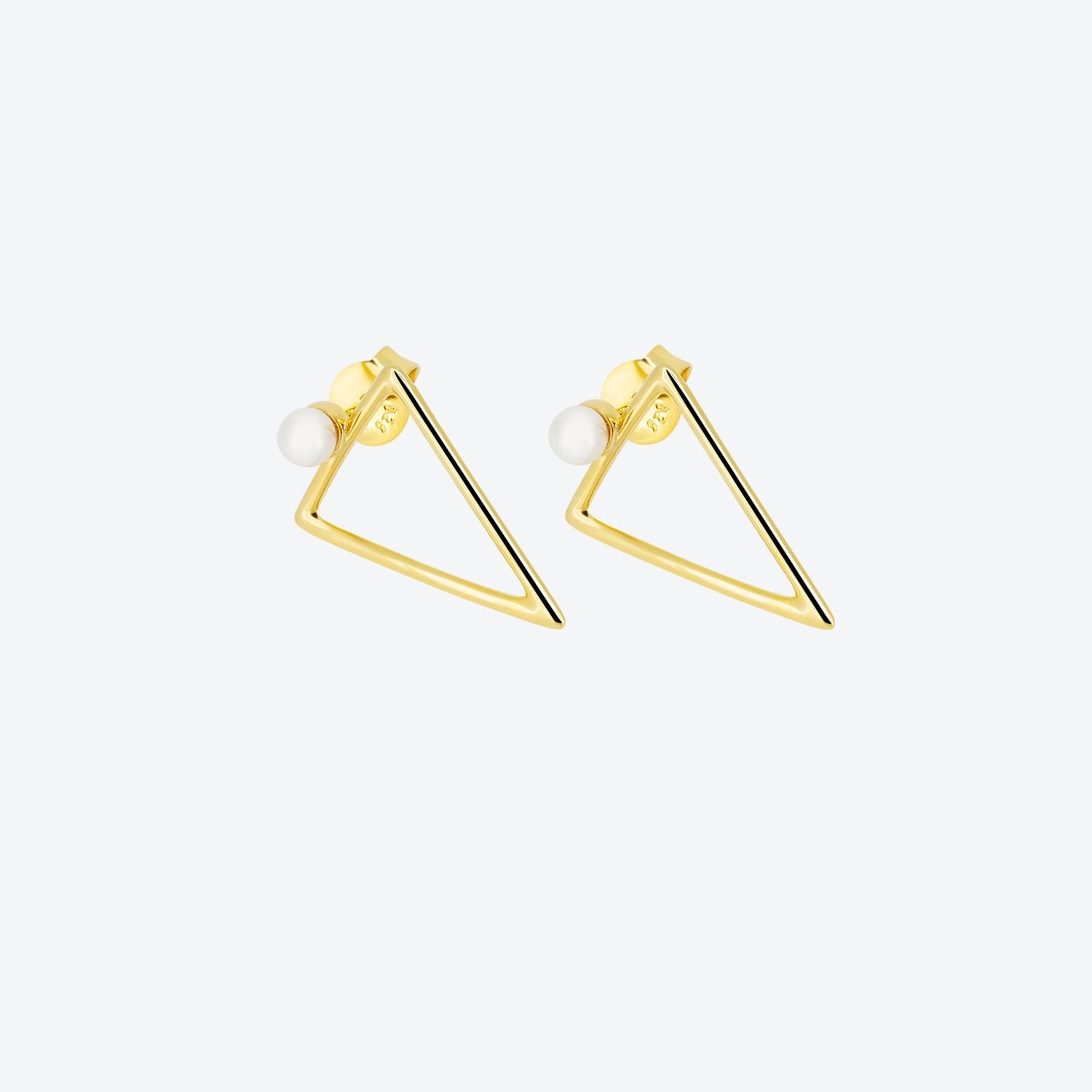 ORECCHINI triangolo e perla - oro