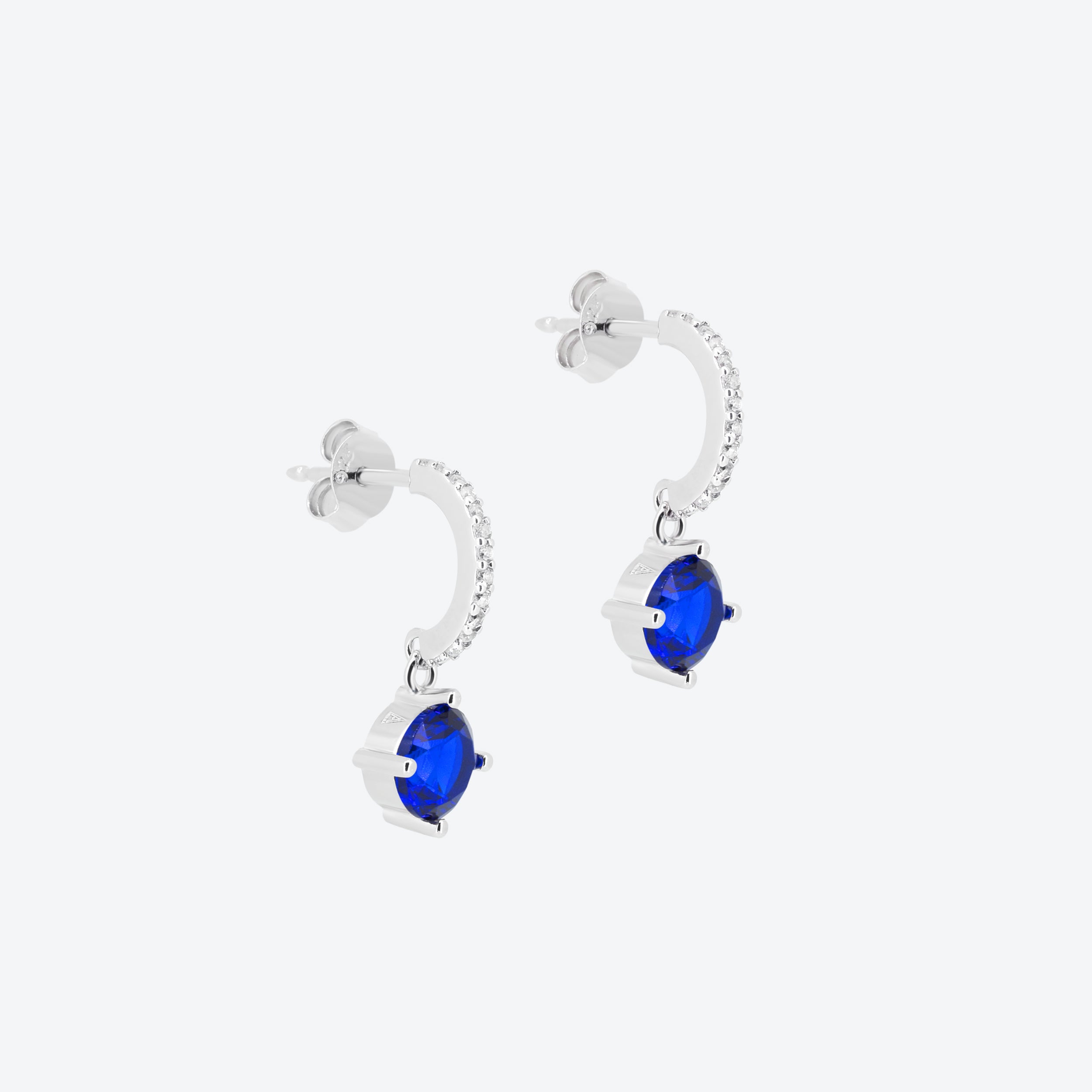ORECCHINI creoli con zircone blu
