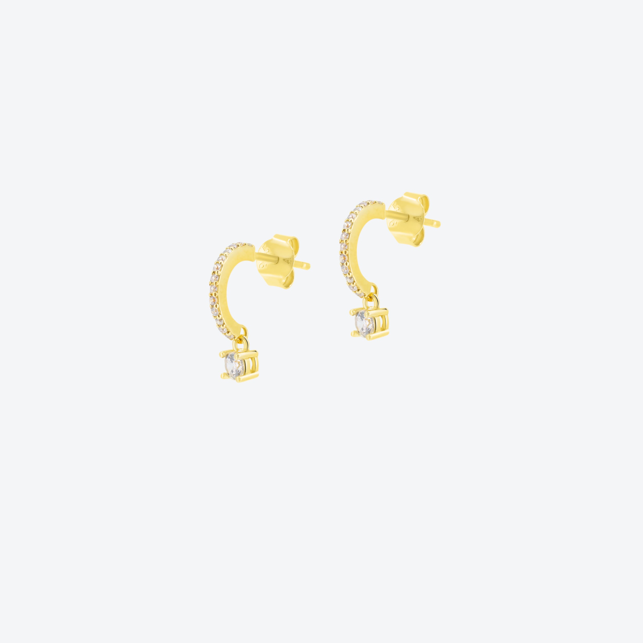 ORECCHINI creoli oro con zircone bianco