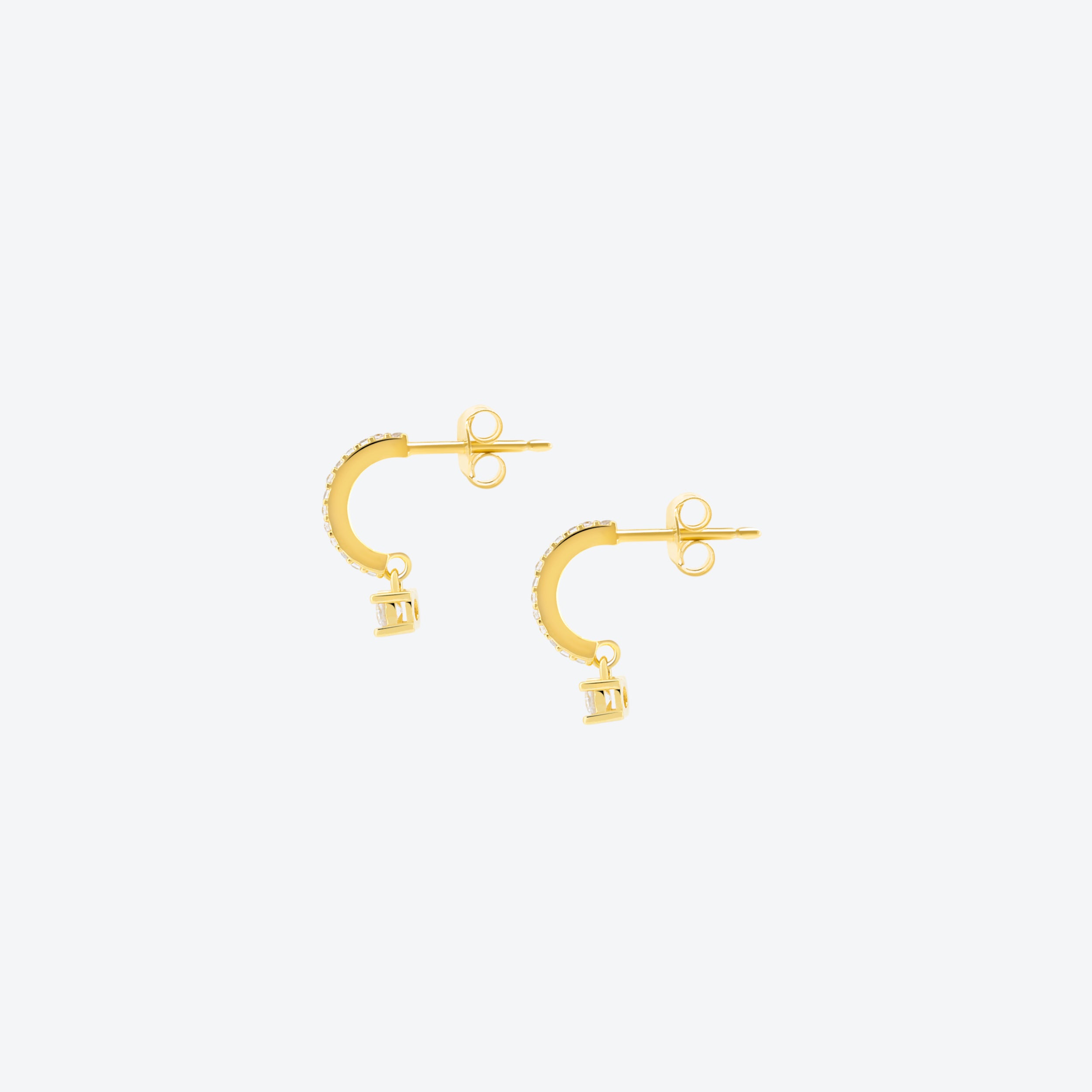 ORECCHINI creoli oro con zircone bianco