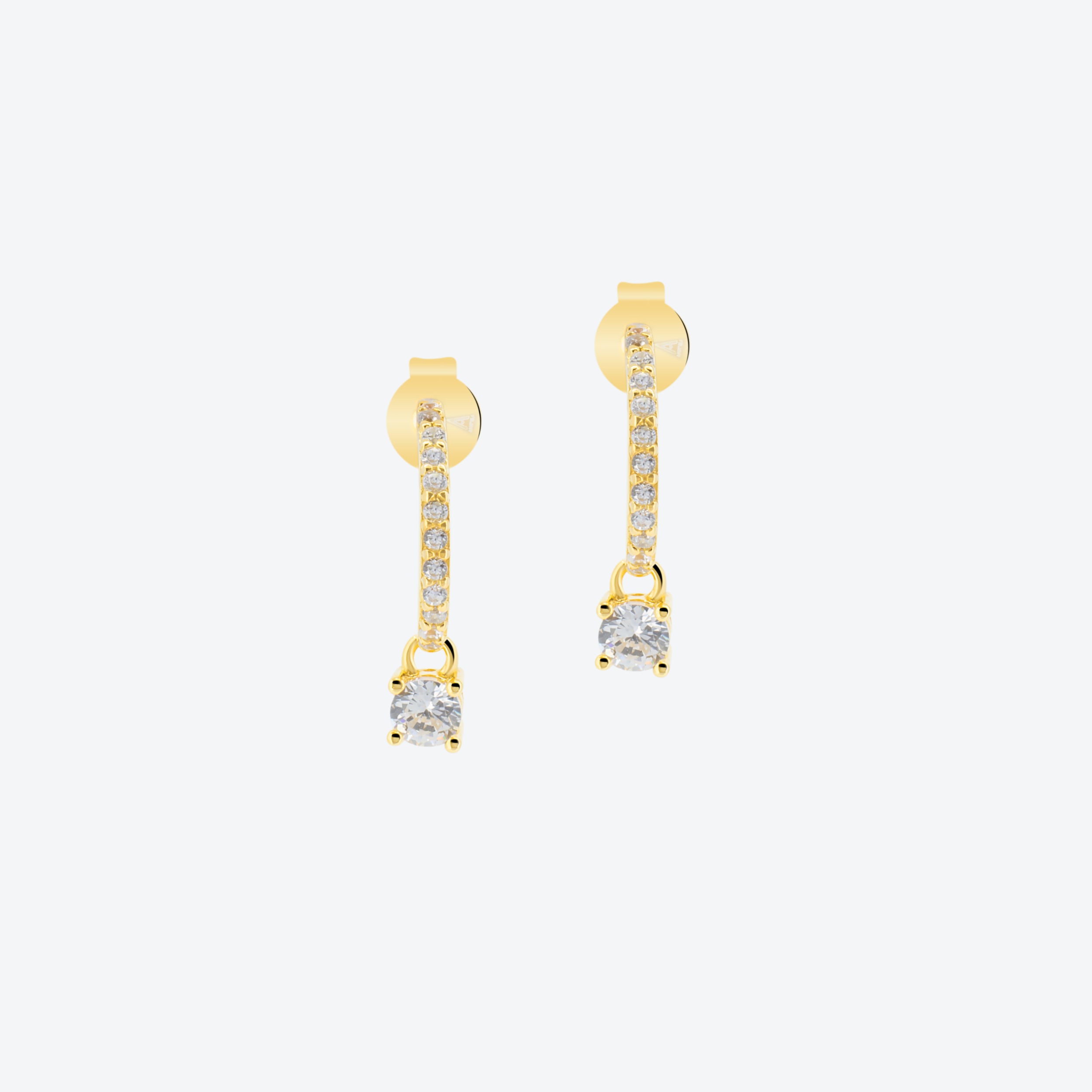 ORECCHINI creoli oro con zircone bianco