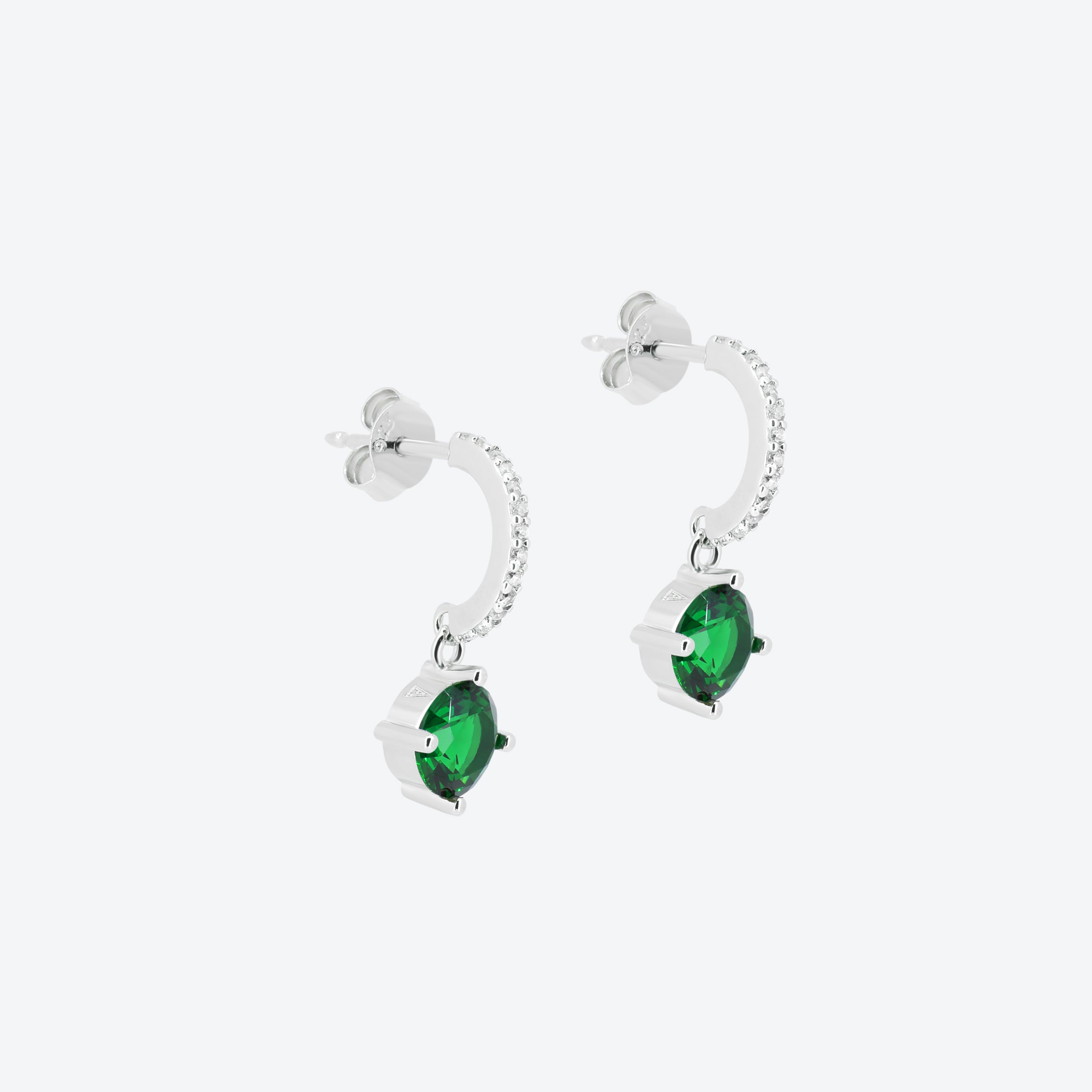 ORECCHINI creoli con zircone verde