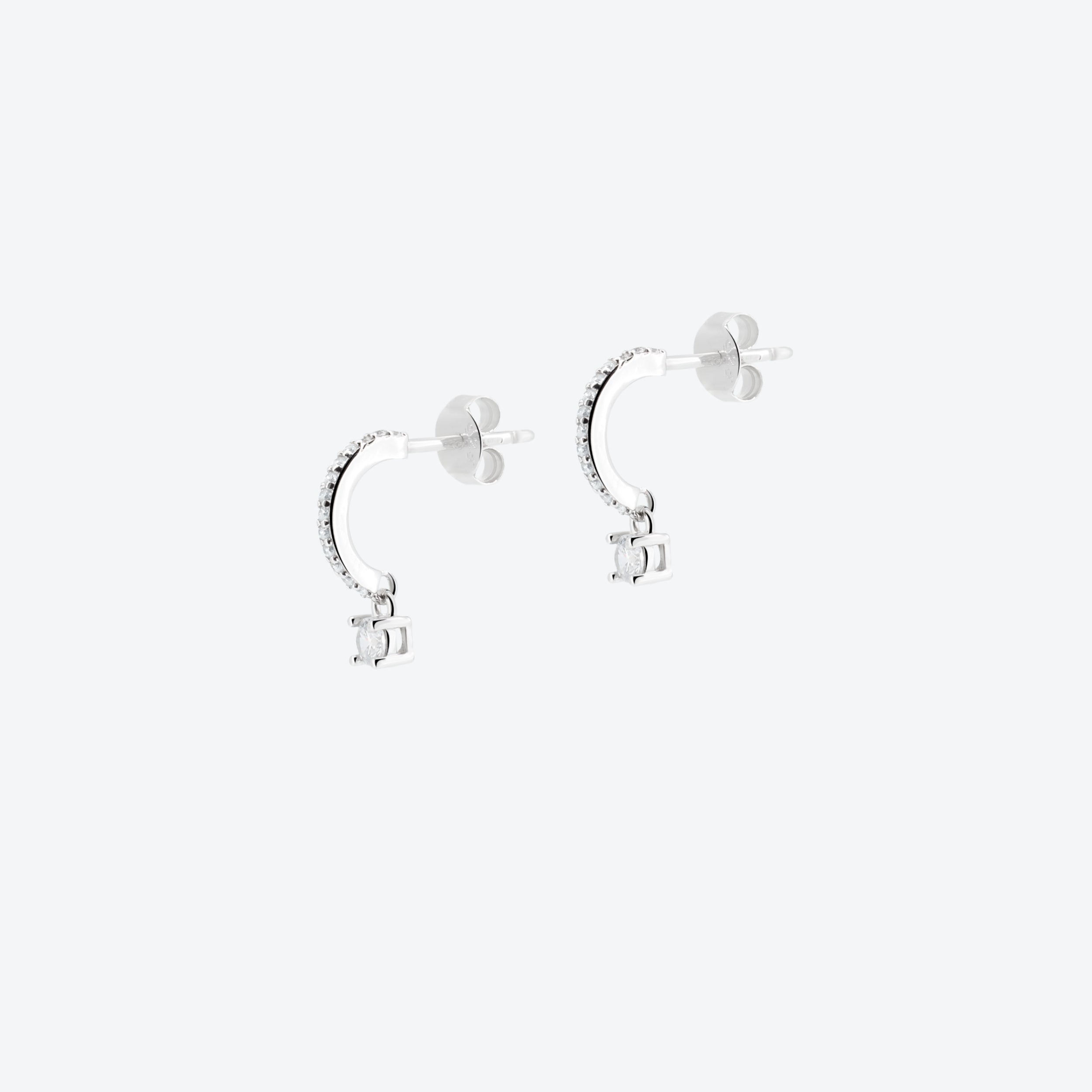 ORECCHINI creoli con zircone bianco