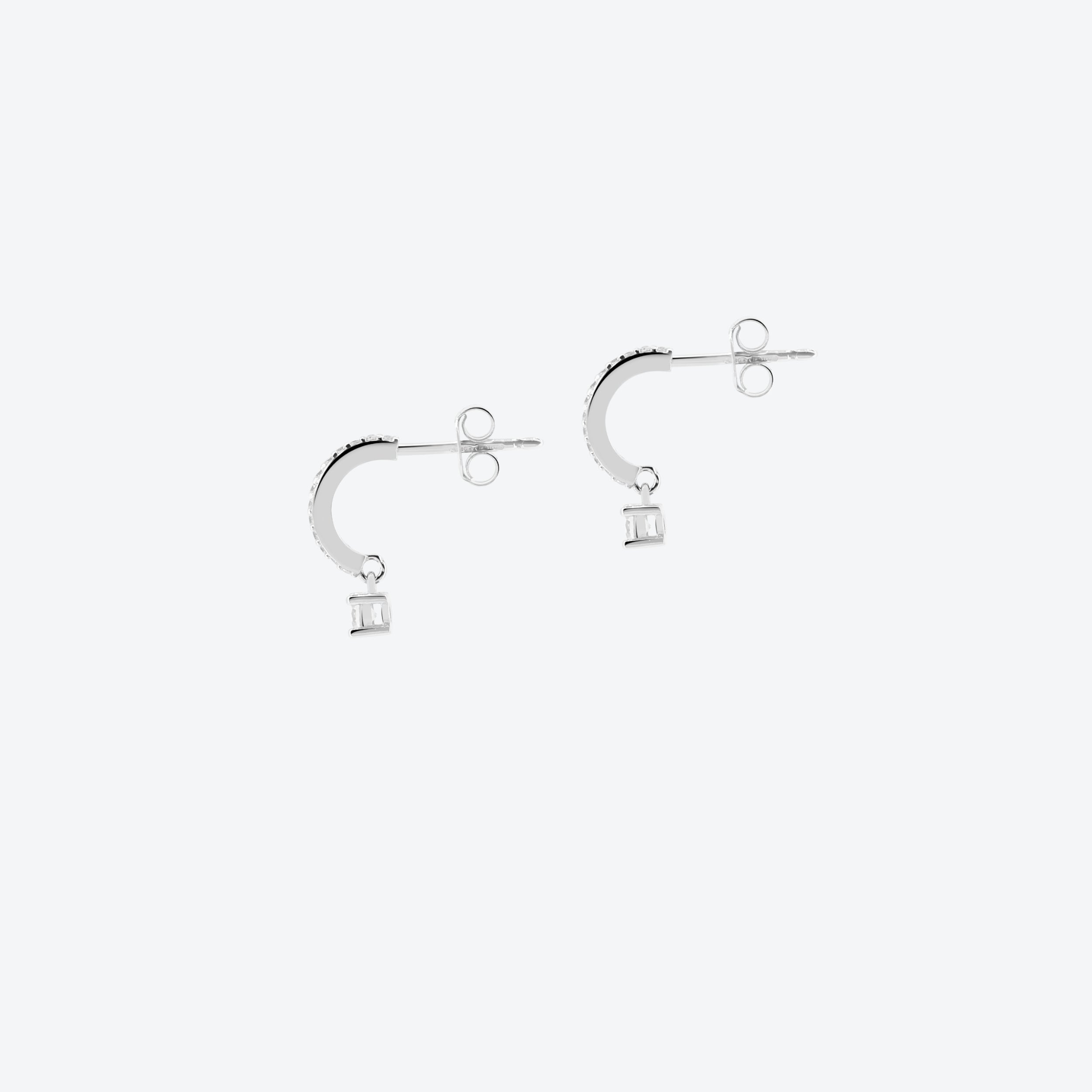 ORECCHINI creoli con zircone bianco