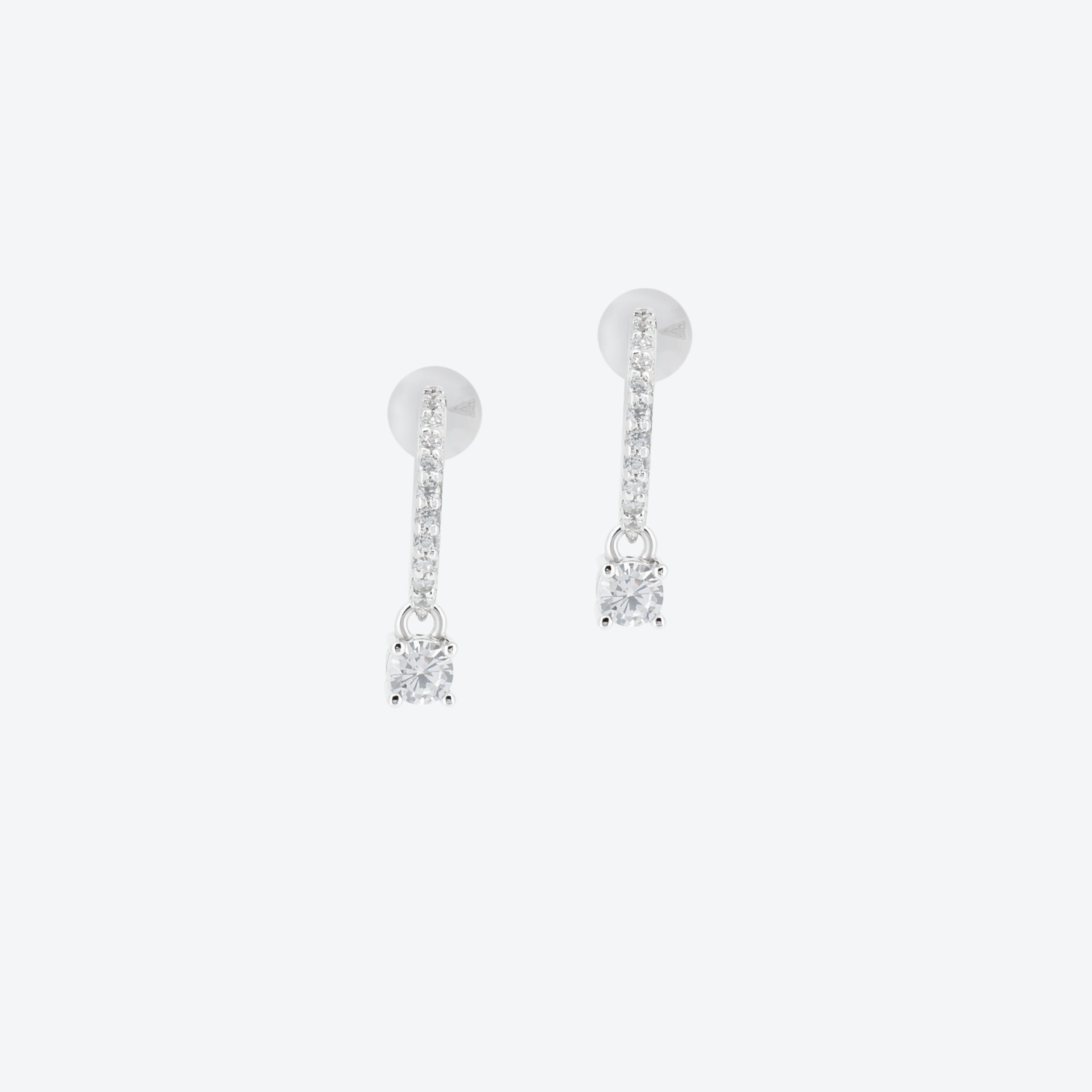 ORECCHINI creoli con zircone bianco