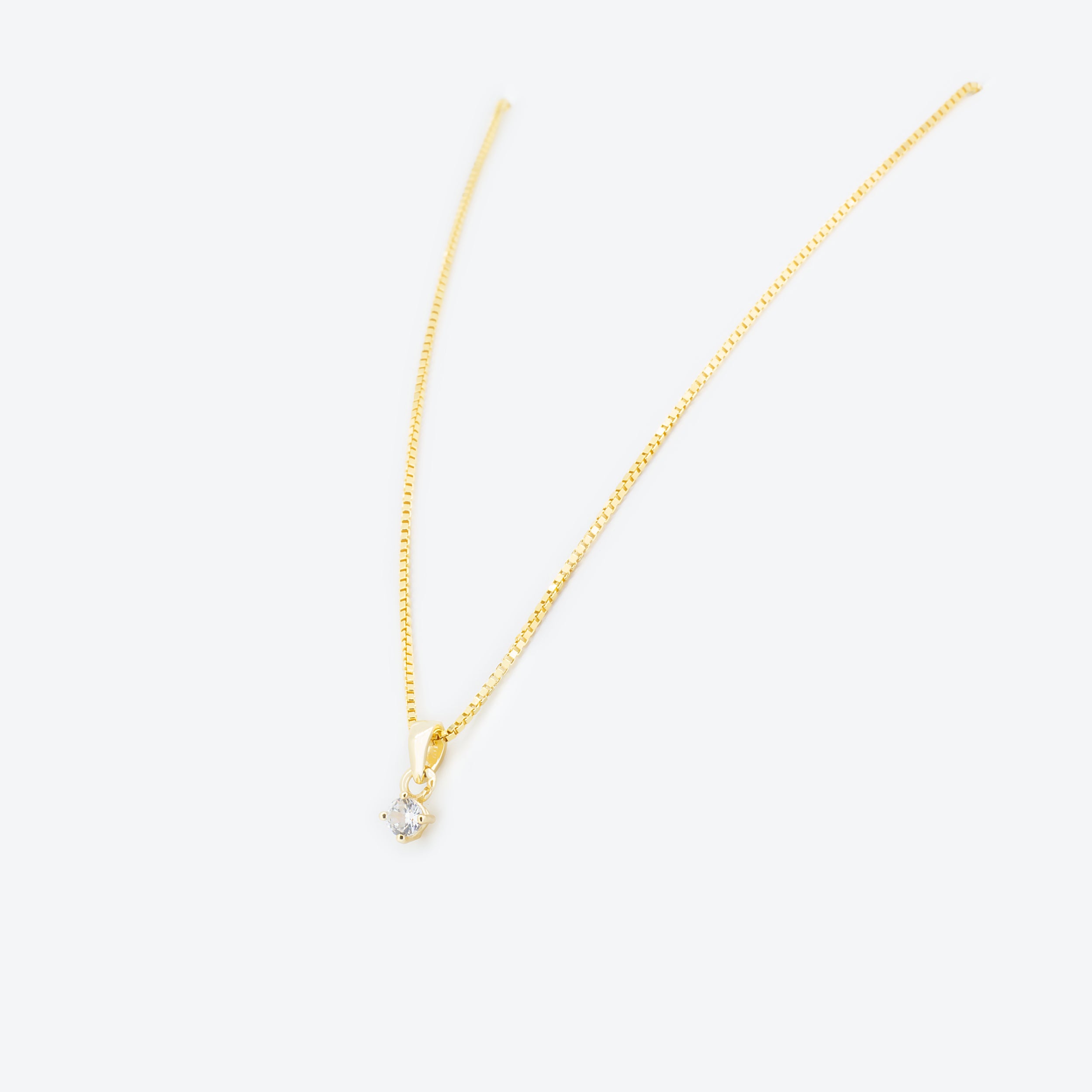 COLLANA oro con zircone bianco