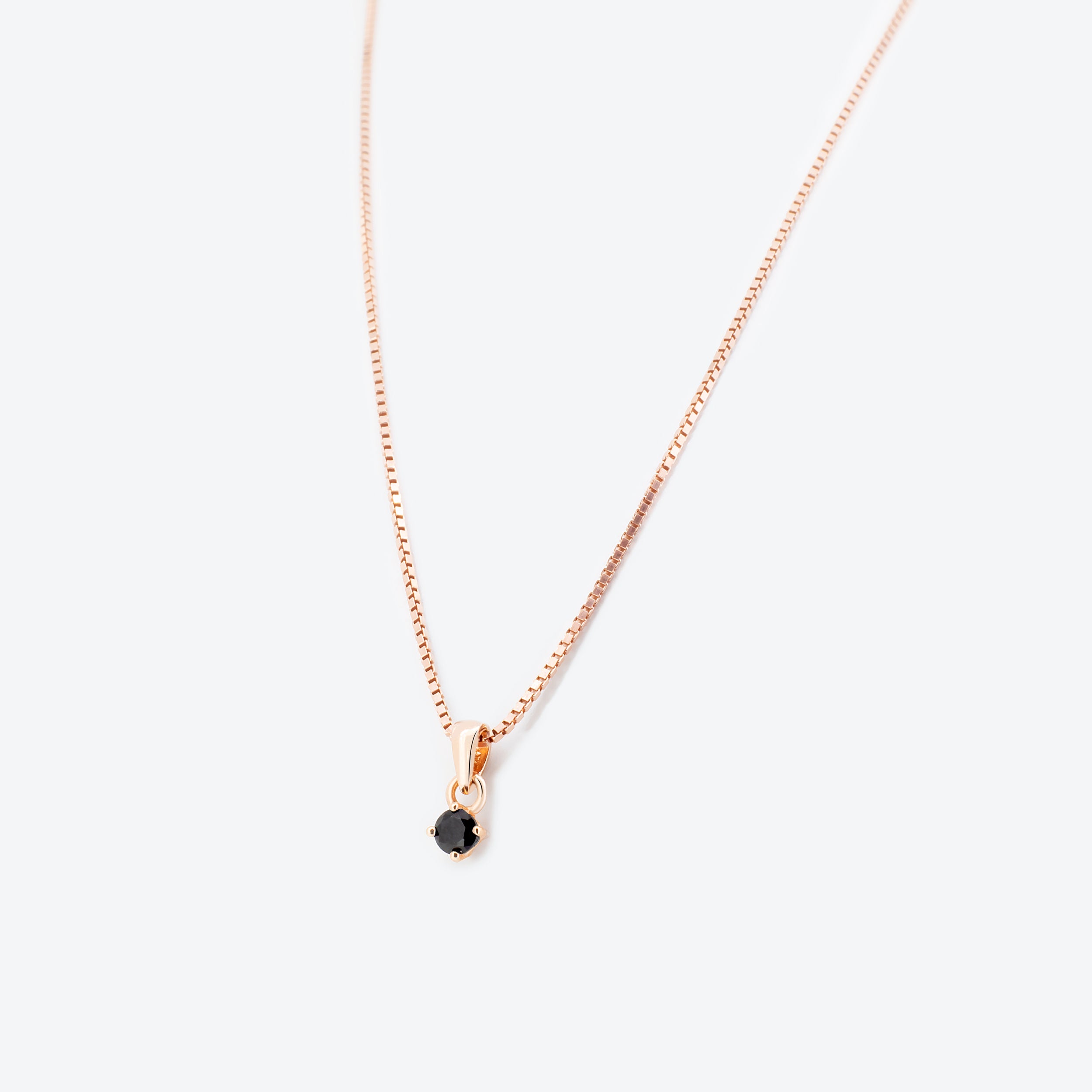 COLLANA rosè con zircone nero