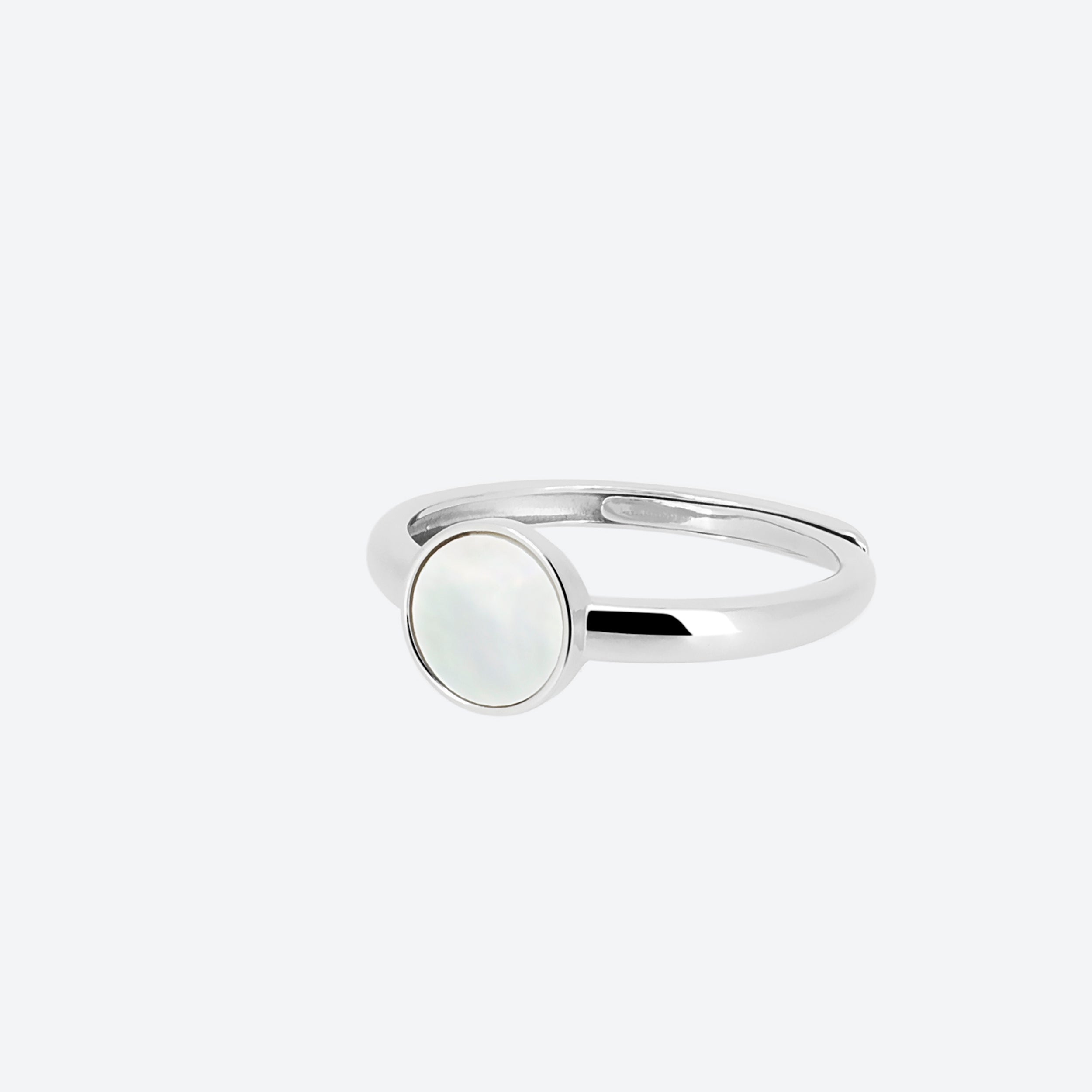 ANELLO con inserto madreperla - argento