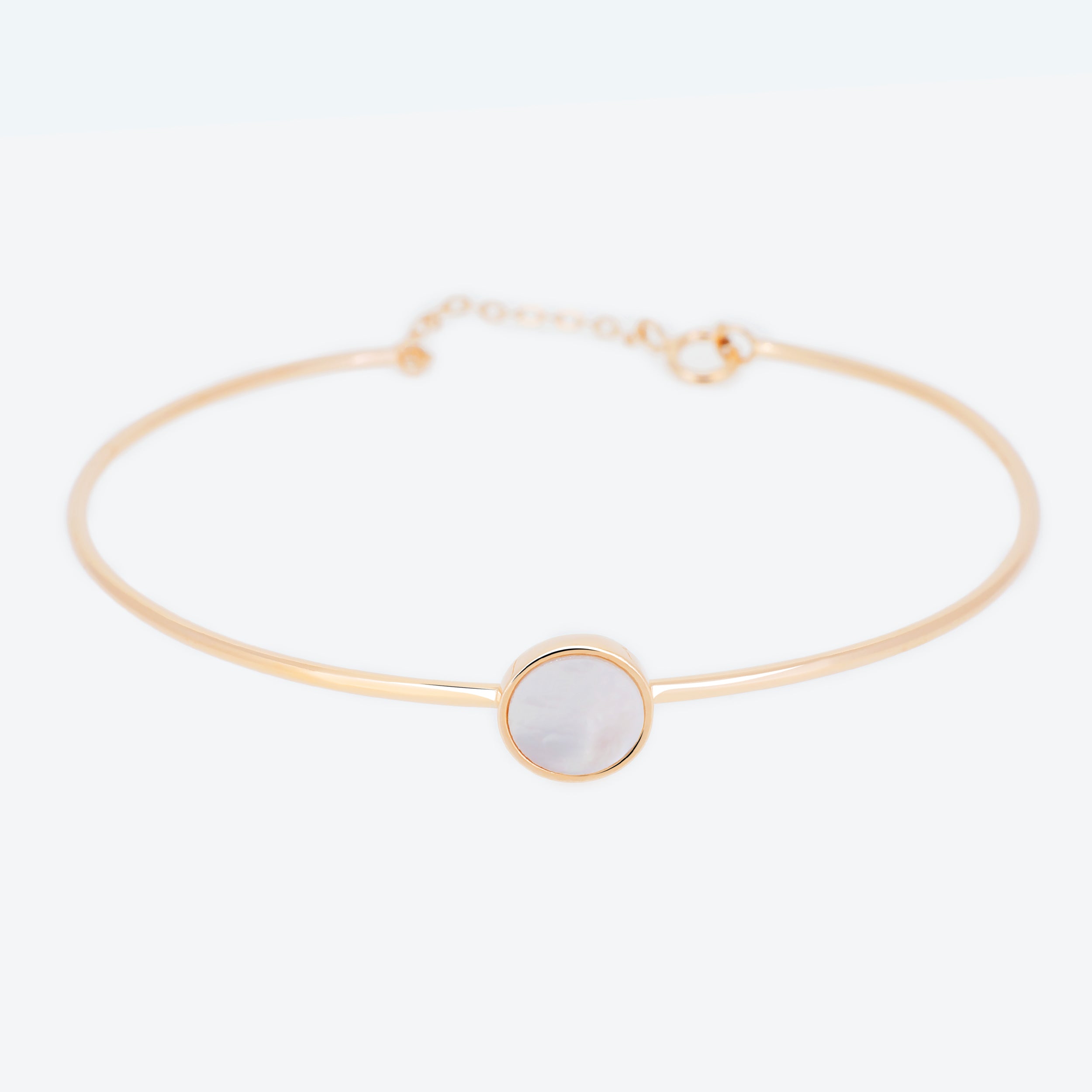 BRACCIALE rigido con inserto madreperla - rosé