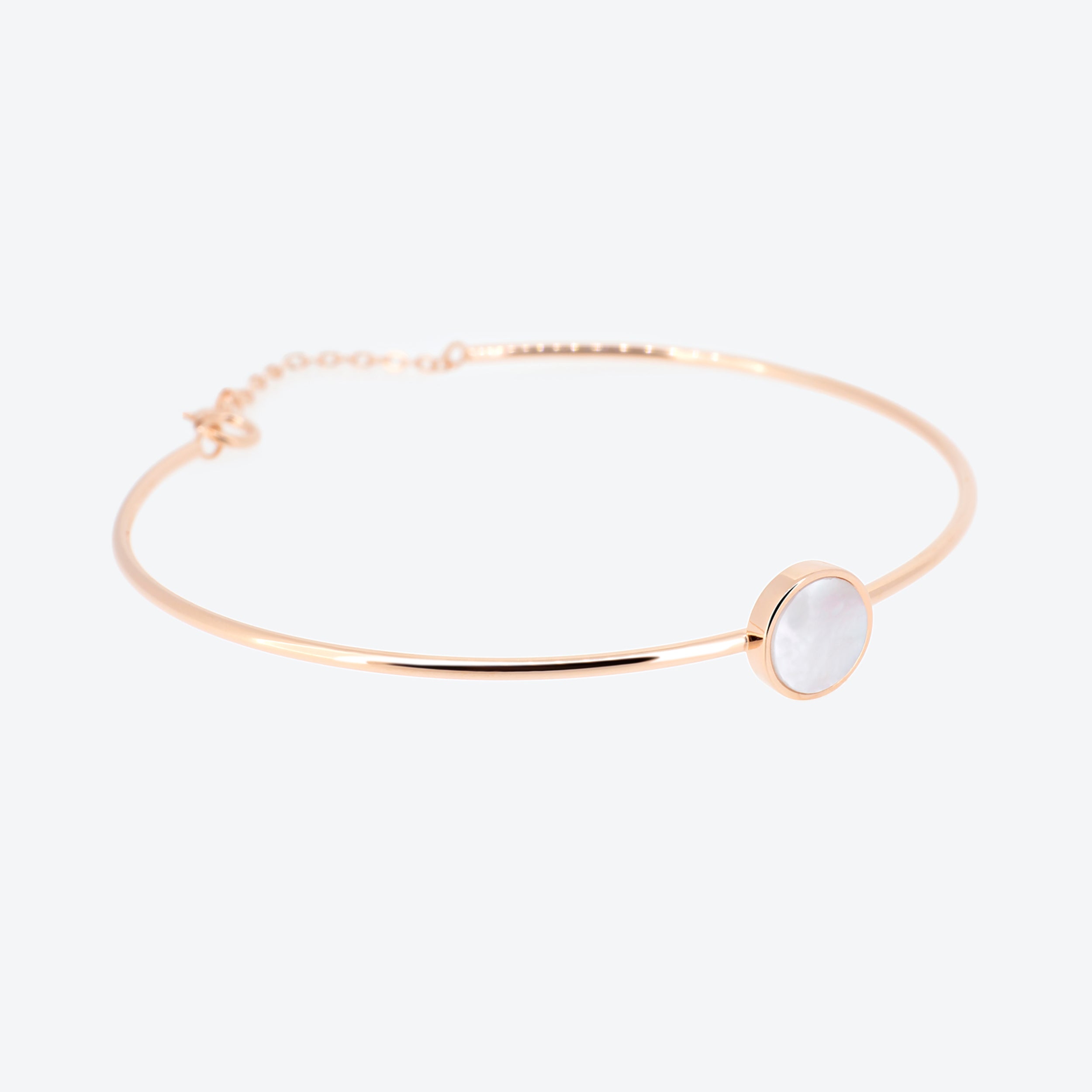 BRACCIALE rigido con inserto madreperla - rosé