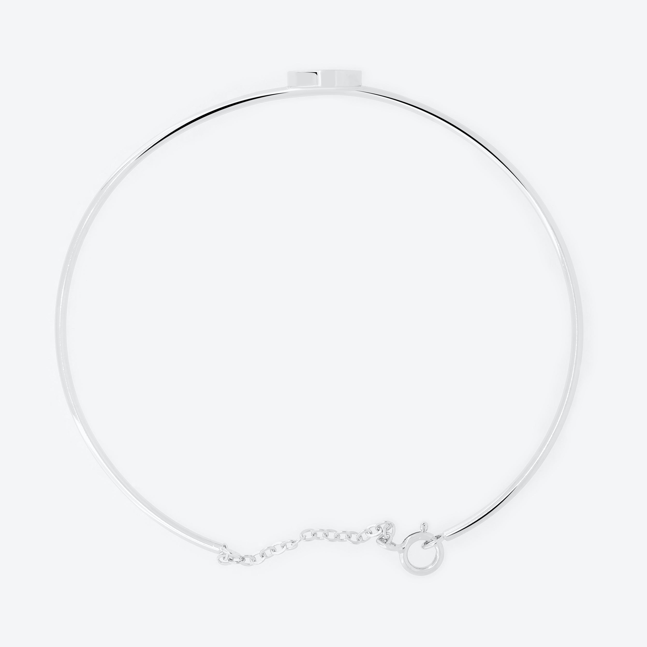 BRACCIALE rigido con inserto madreperla - argento