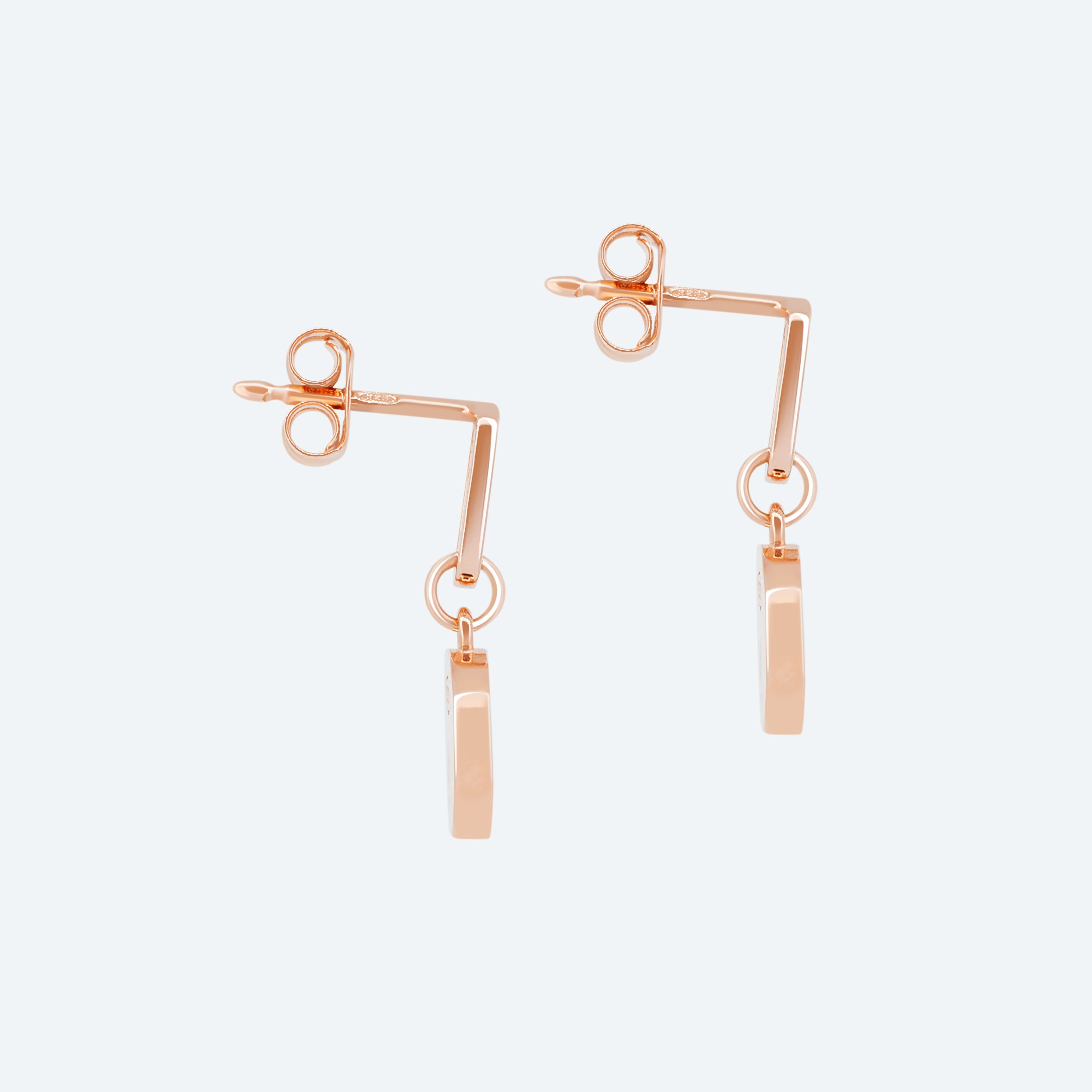ORECCHINI pendenti con inserto in madreperla - rosé