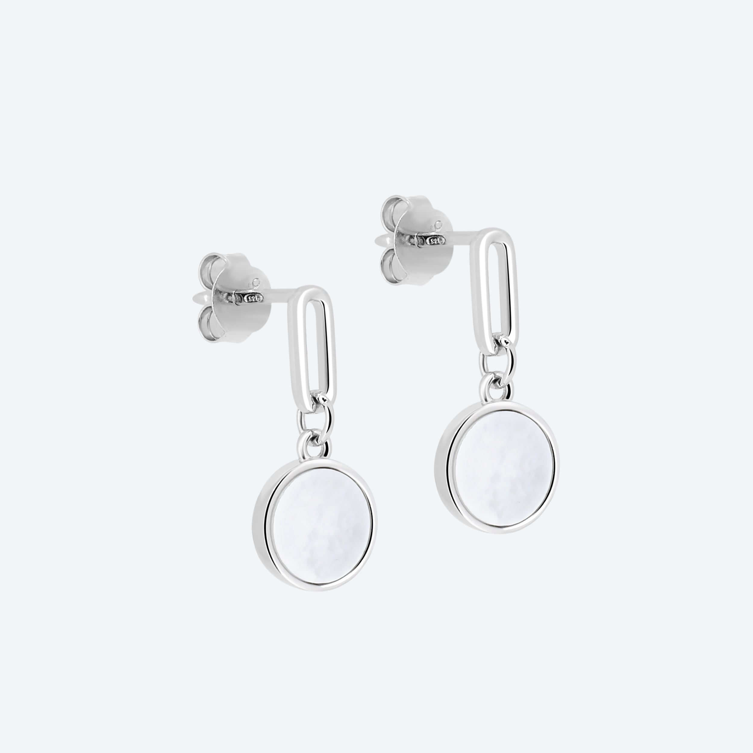 ORECCHINI pendenti con inserto in madreperla - argento