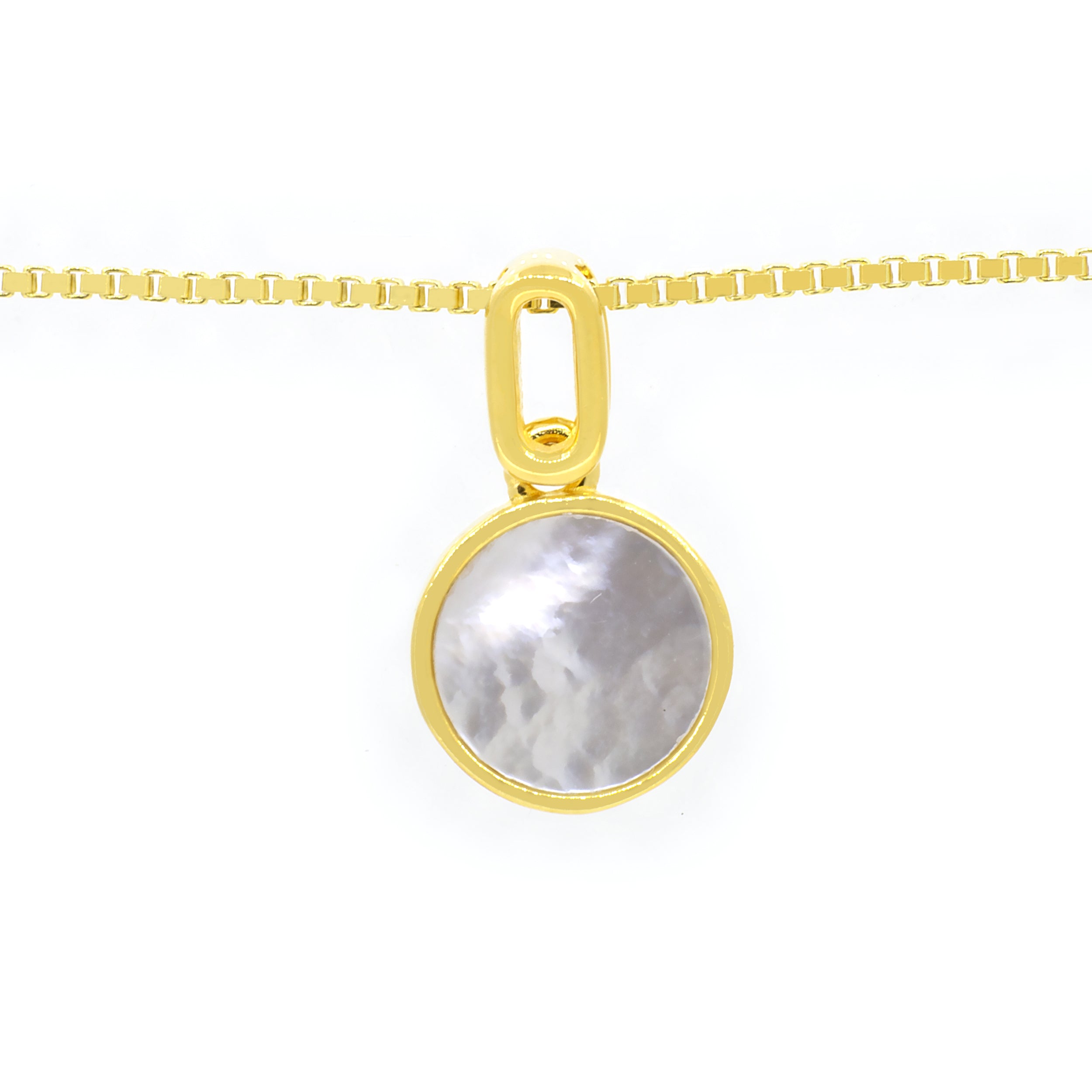 COLLANA con pendente inserto in madreperla - Oro