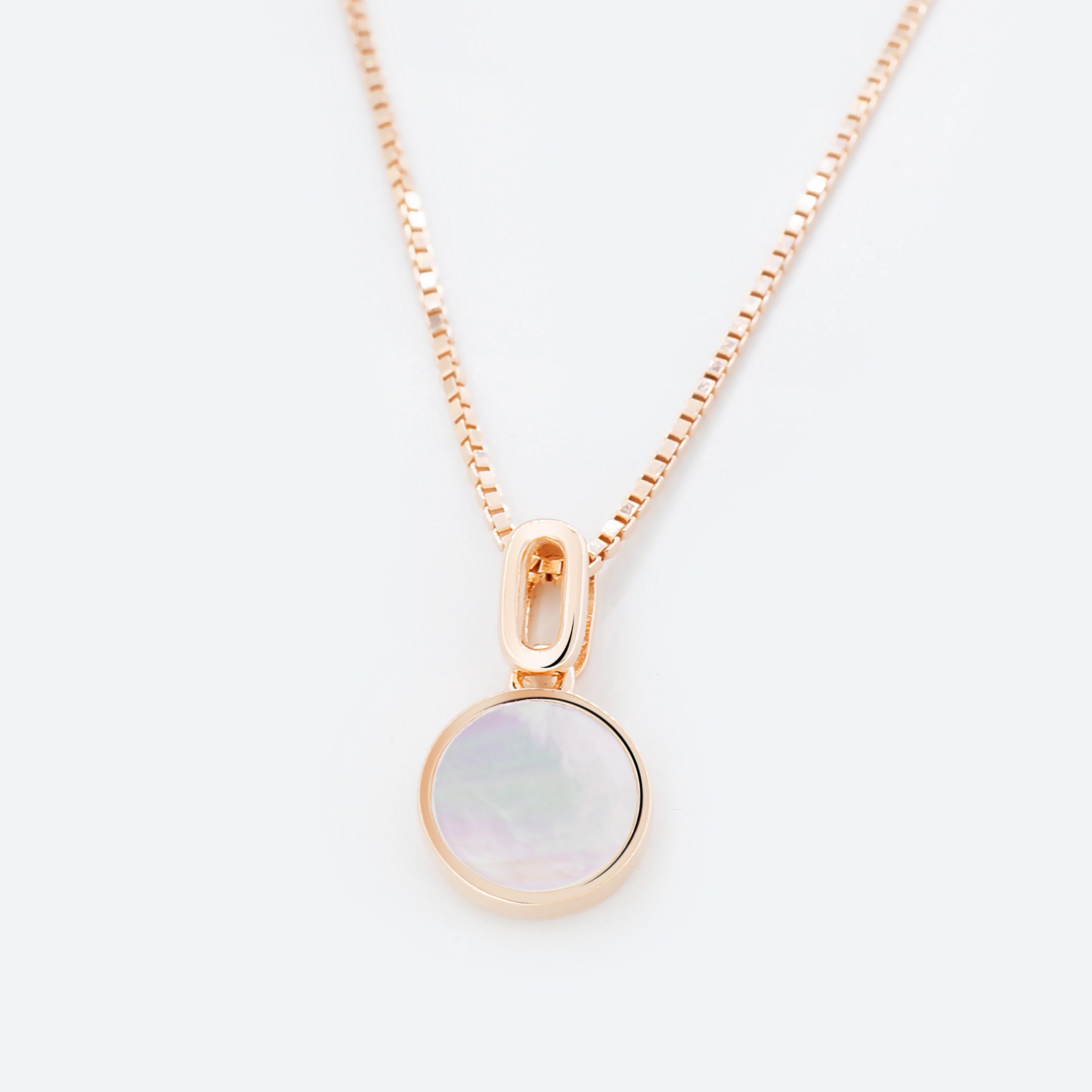 COLLANA con pendente inserto madreperla - rosé