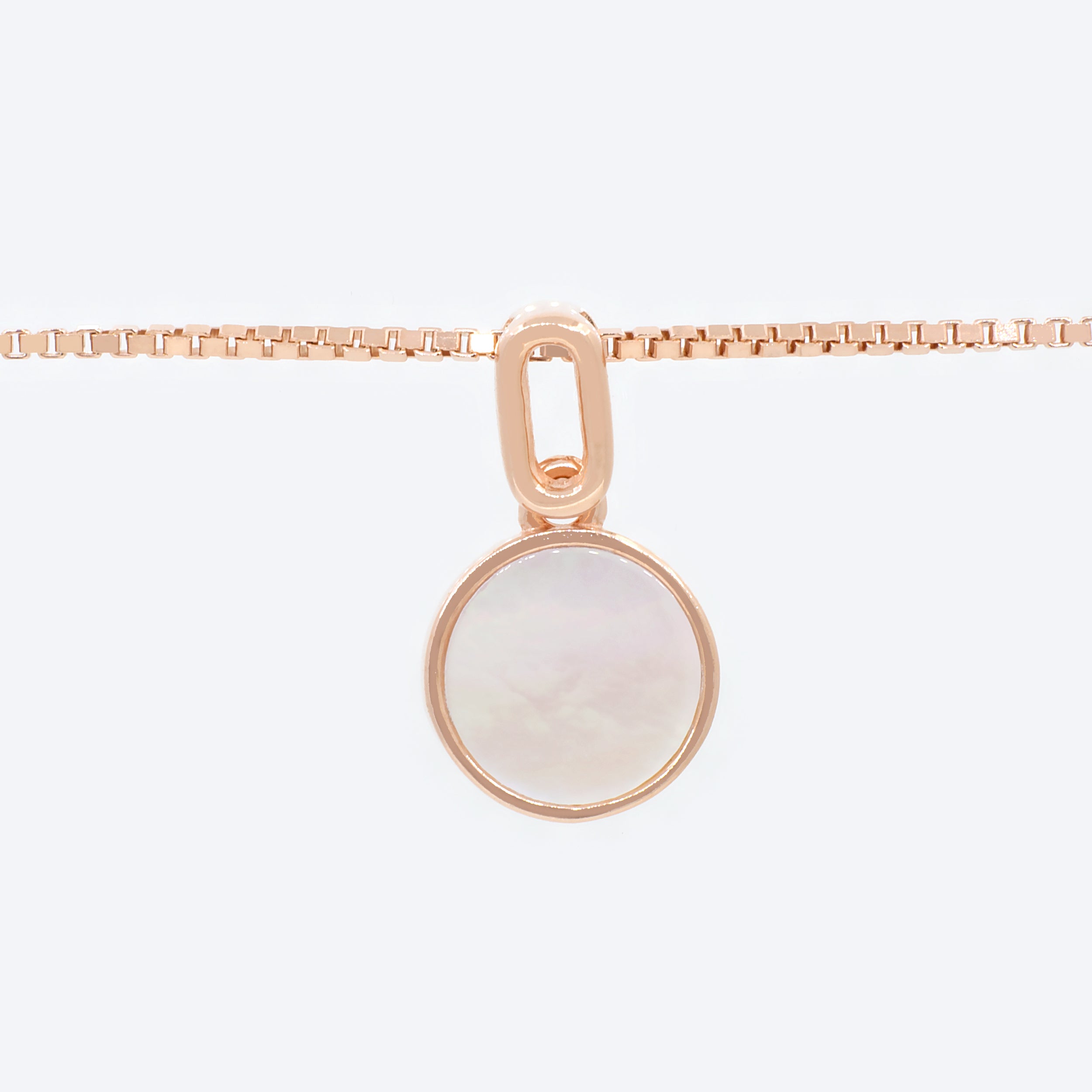 COLLANA con pendente inserto madreperla - rosé