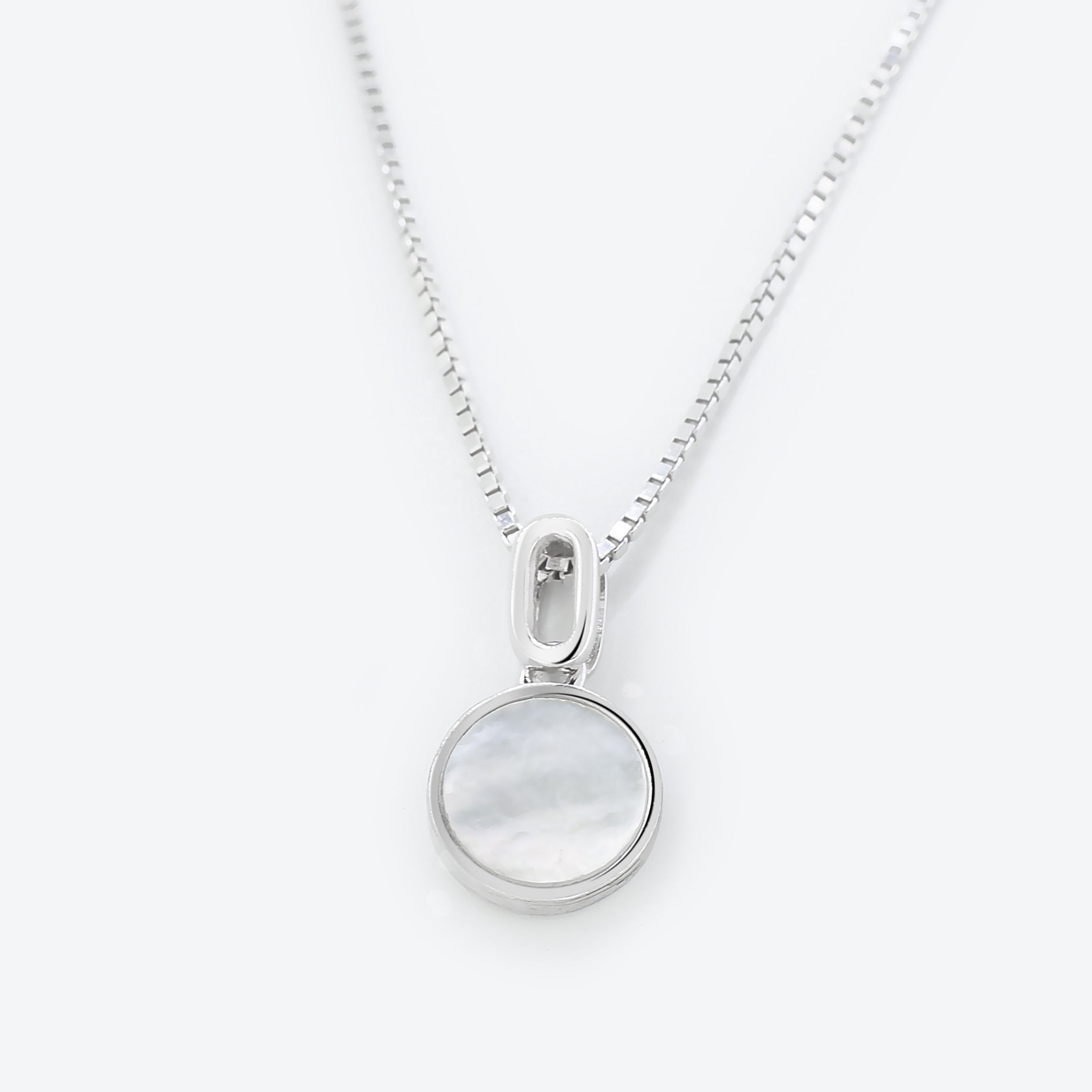 COLLANA con pendente inserto madreperla - argento