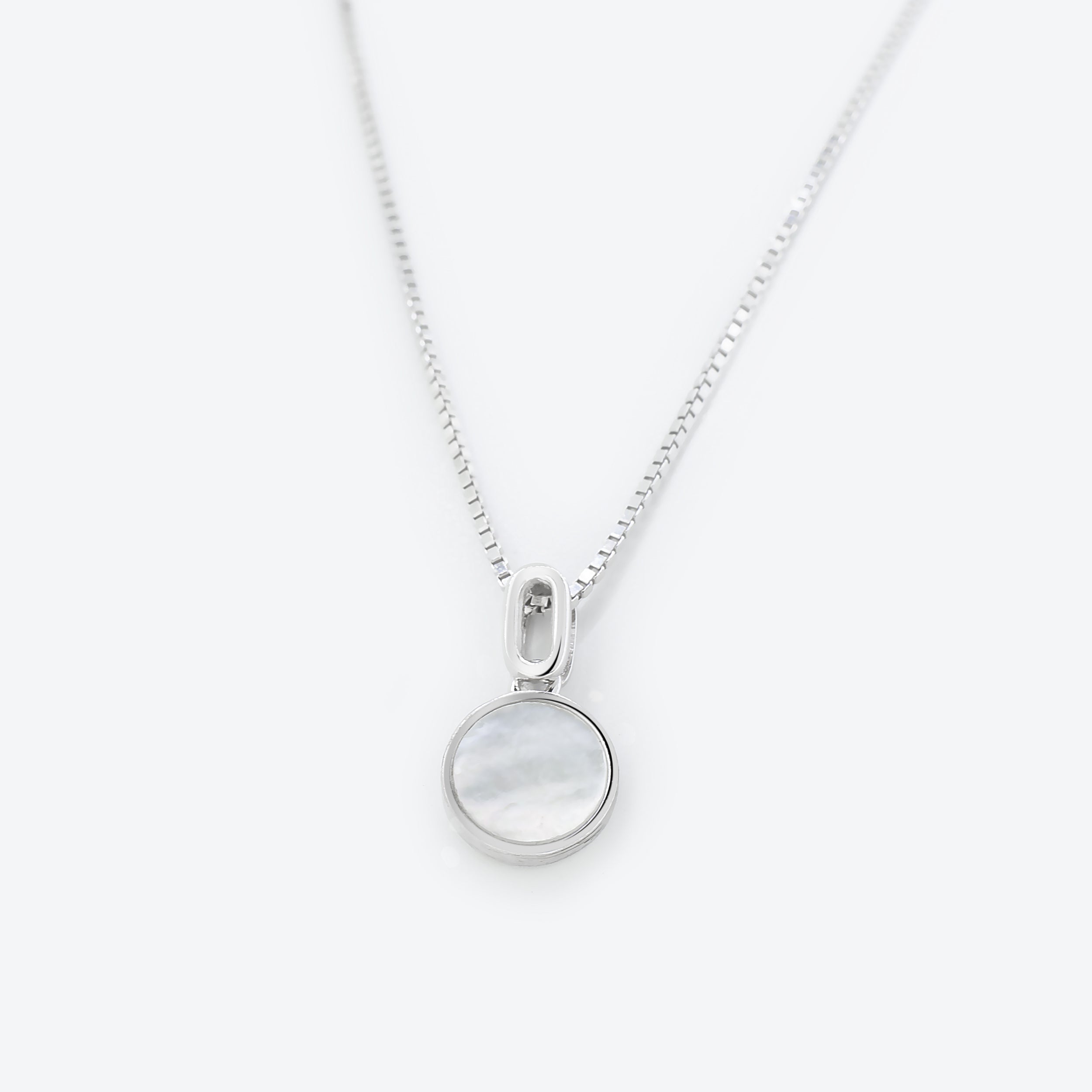 COLLANA con pendente inserto madreperla - argento