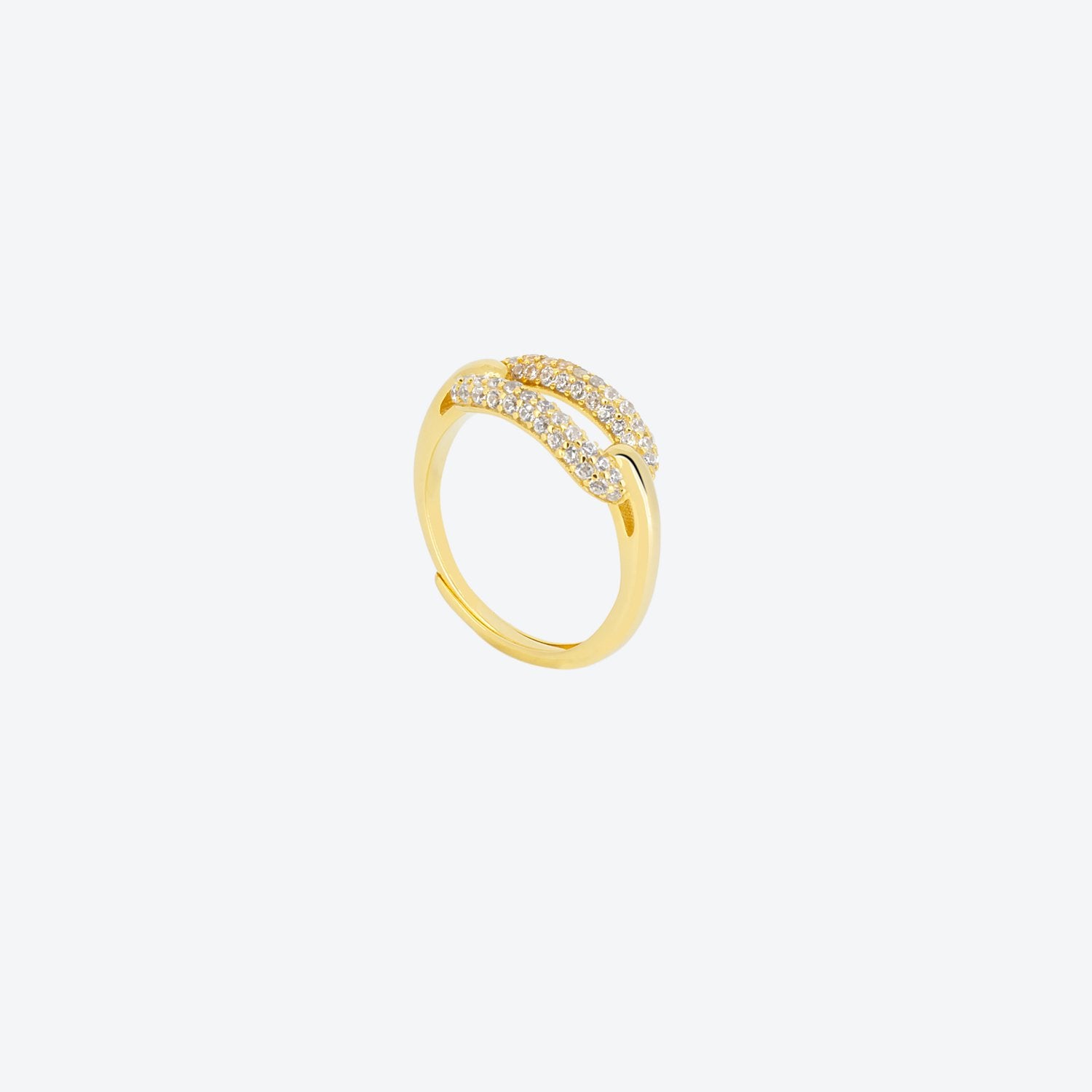 ANELLO maglia singola pavé- oro