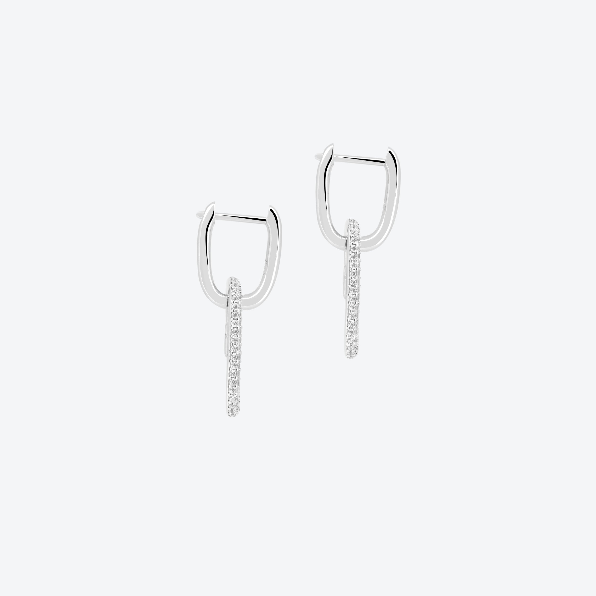 ORECCHINI catena pavè - argento