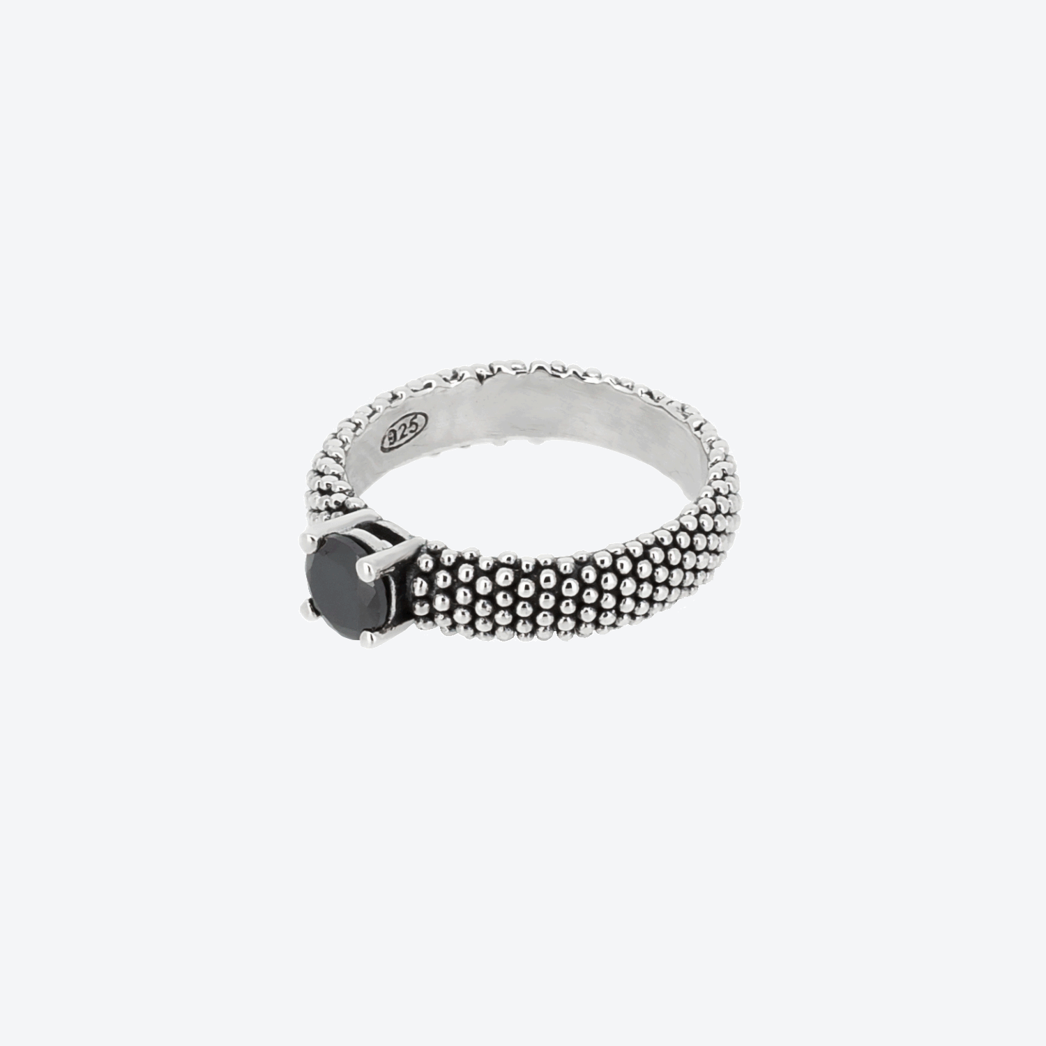 ANELLO puntinato con zircone - nero