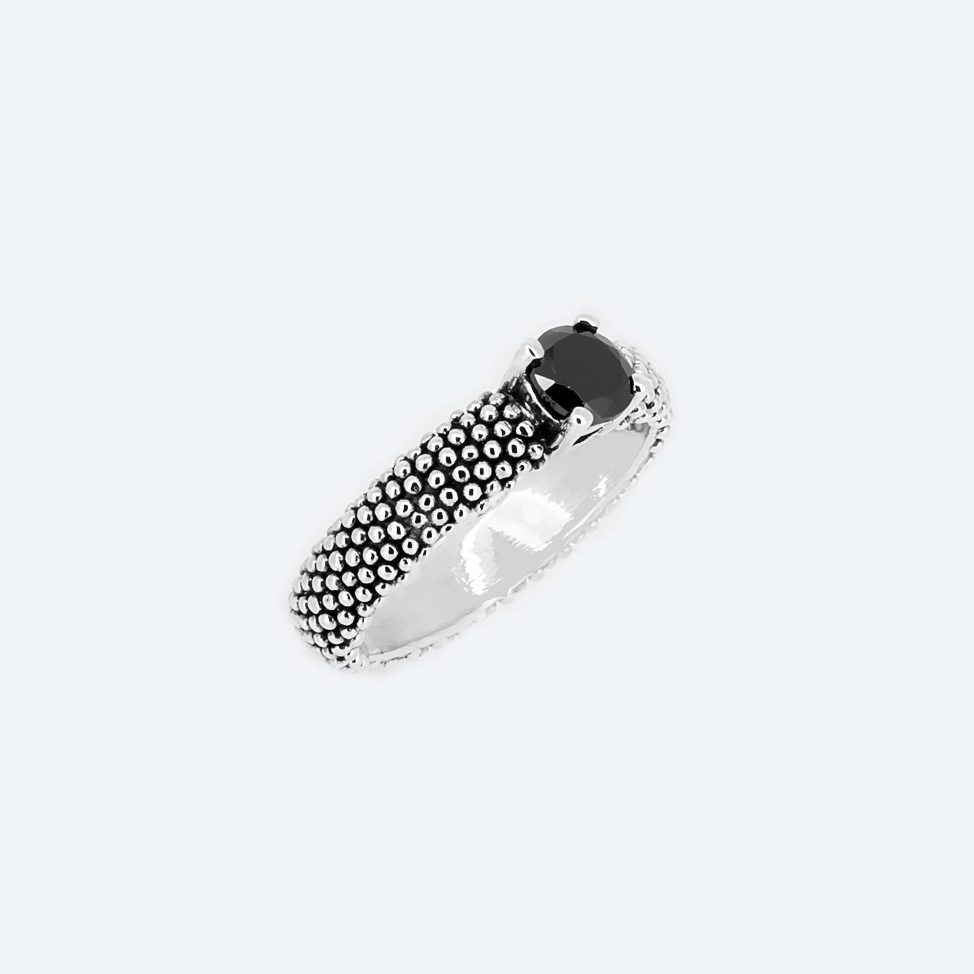 ANELLO puntinato con zircone - nero