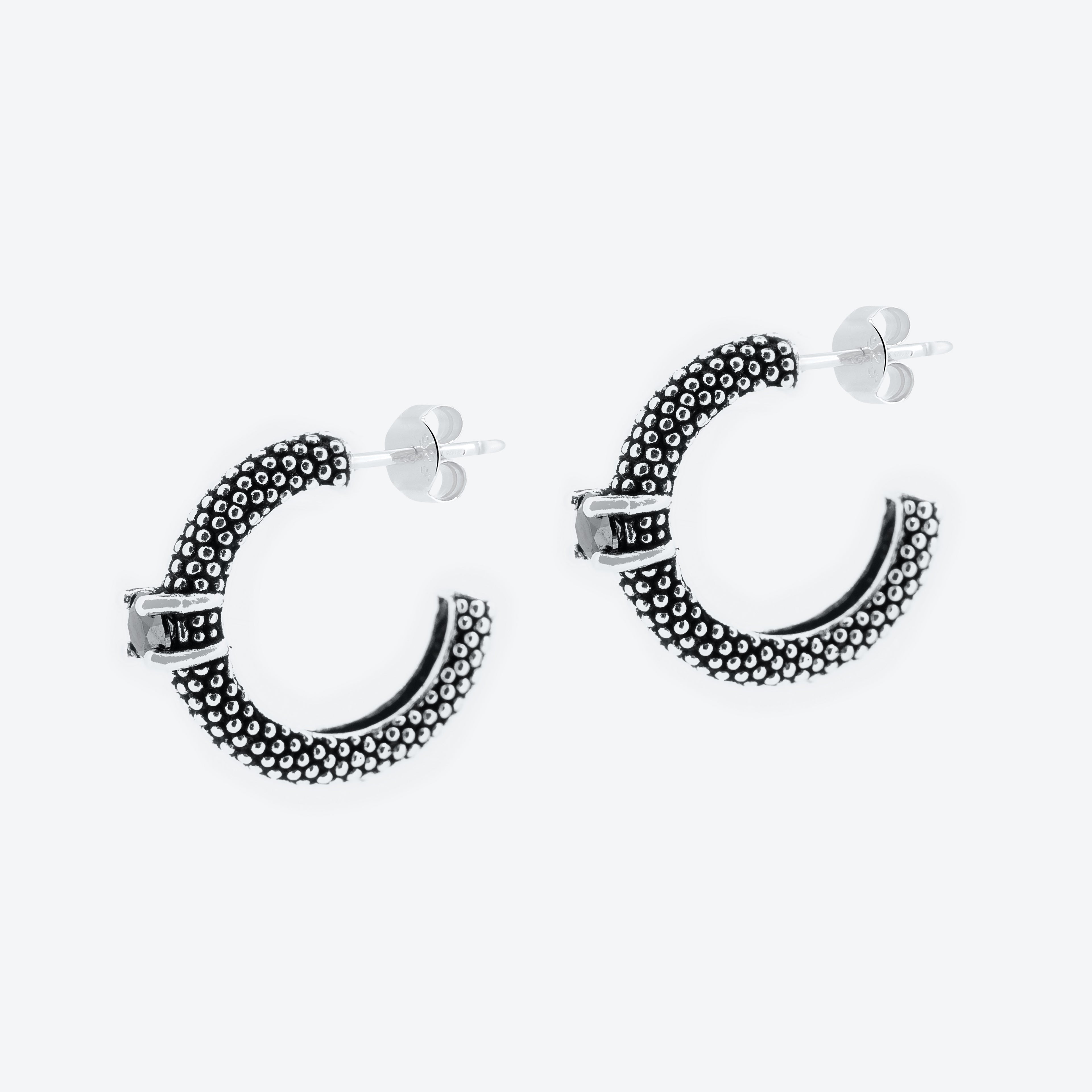 ORECCHINI puntinati con zircone nero
