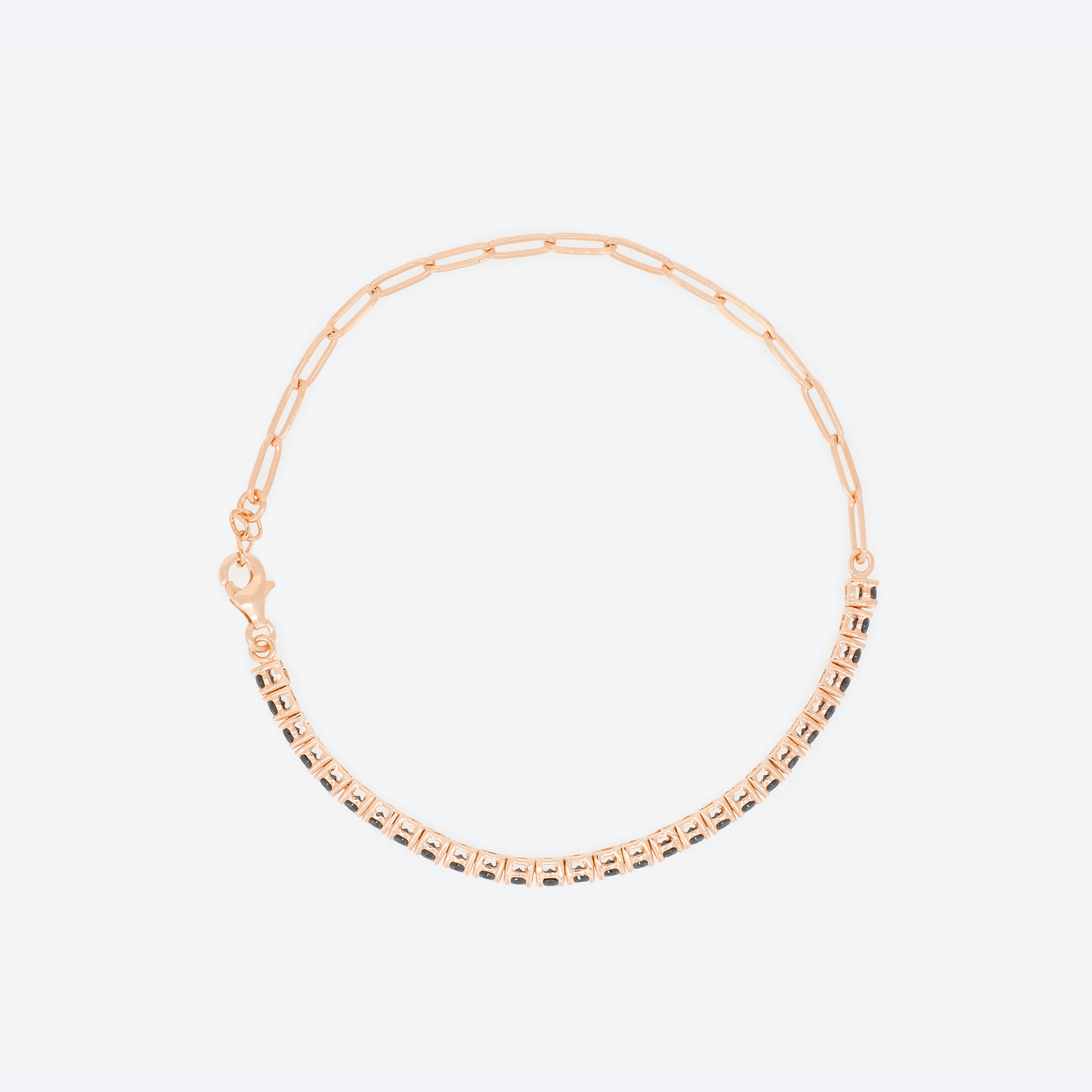 BRACCIALE catena rosé e Tennis zirconi neri