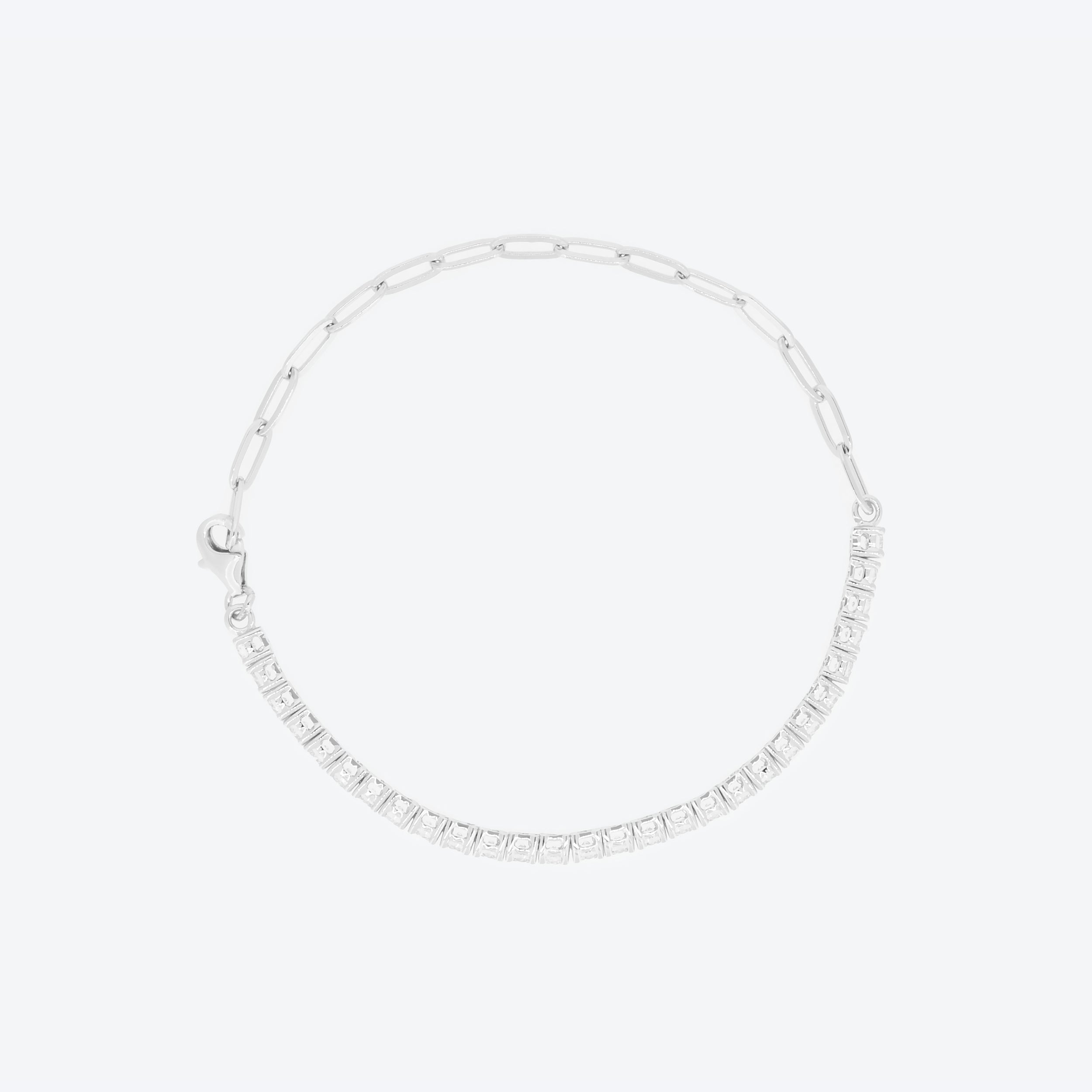 BRACCIALE Catena argento e Tennis zirconi bianchi