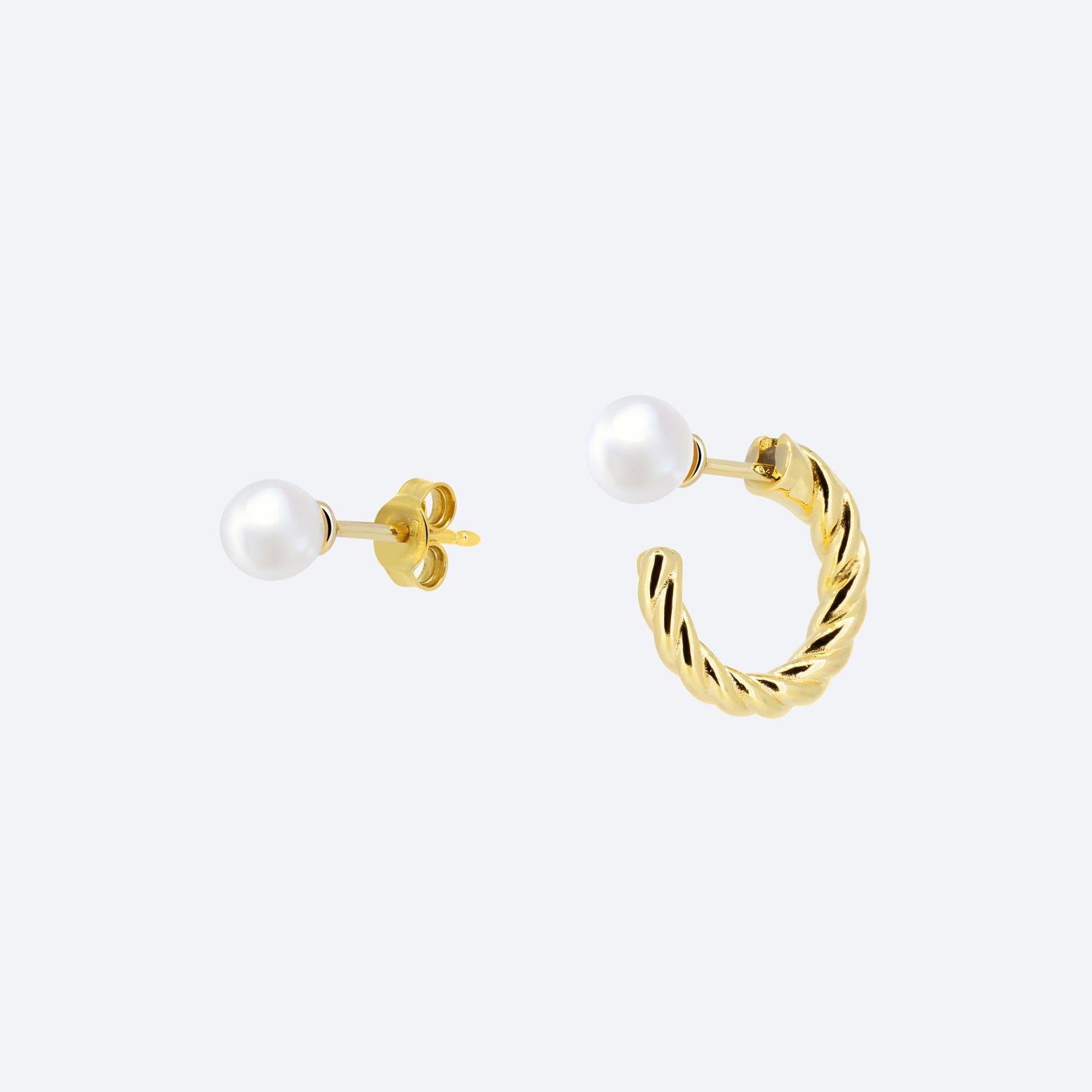 ORECCHINI ASIMMETRICI CON CREOLO IRREGOLARE – oro