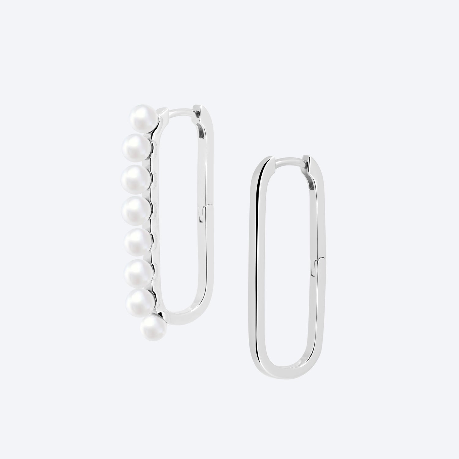 Orecchini A Cerchio Rettangolari In Acciaio Inox Argento – Made By Nami – Impermeabili, Regalo Per Lei