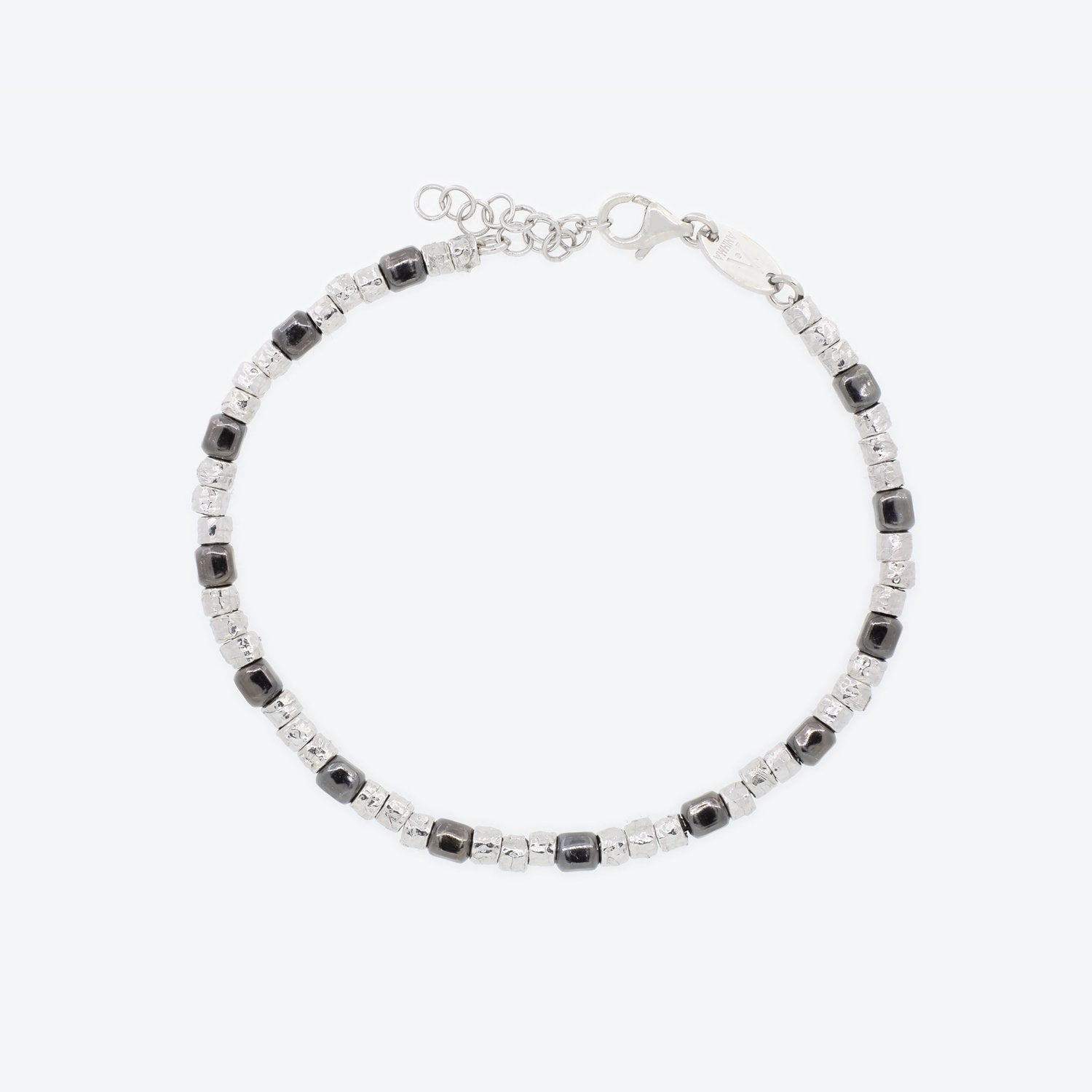 BRACCIALE con pepite argento e rutenio