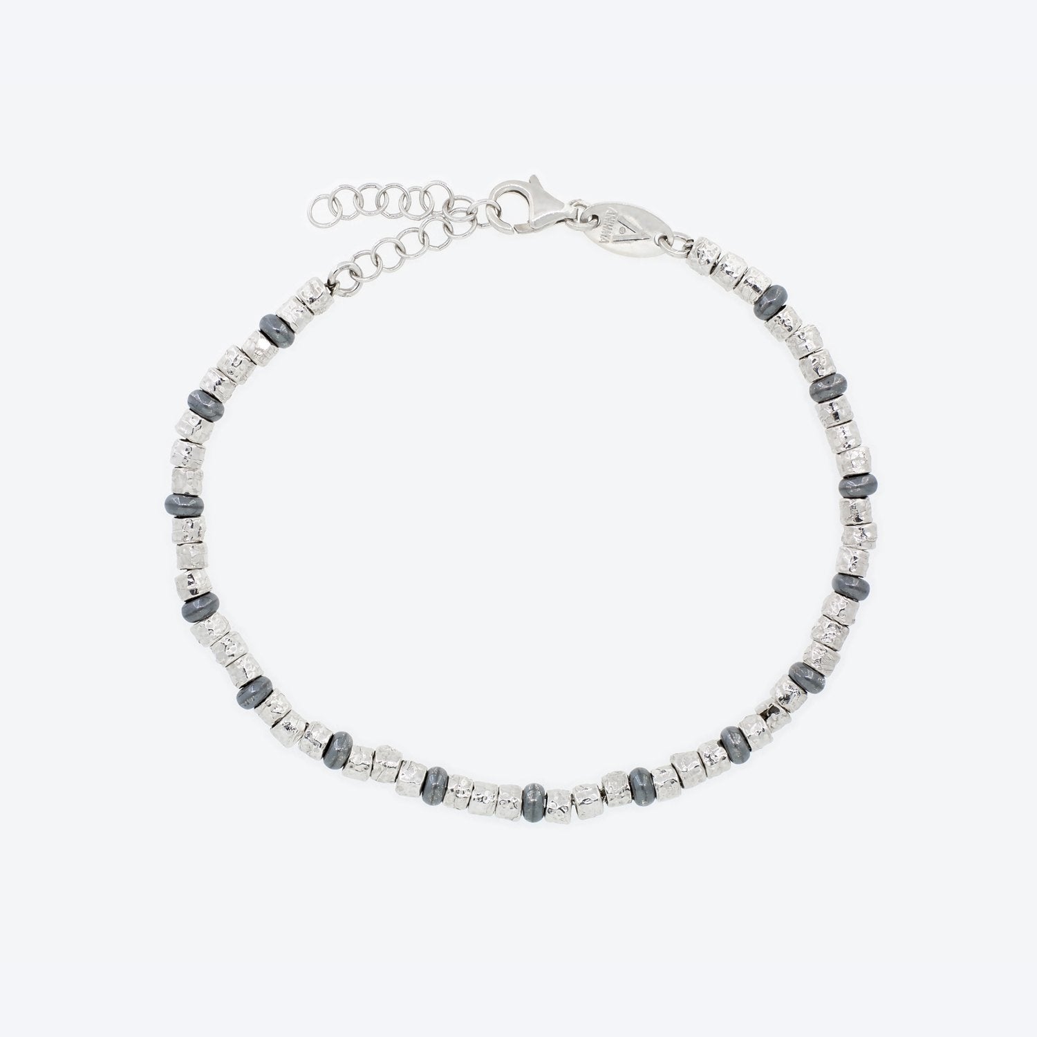 BRACCIALE con pepite argento e rutenio